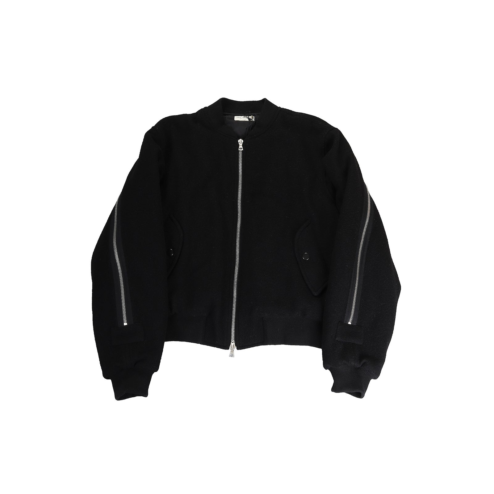 Dries Van Noten FW2014 Black Back Zip Wool Bomber