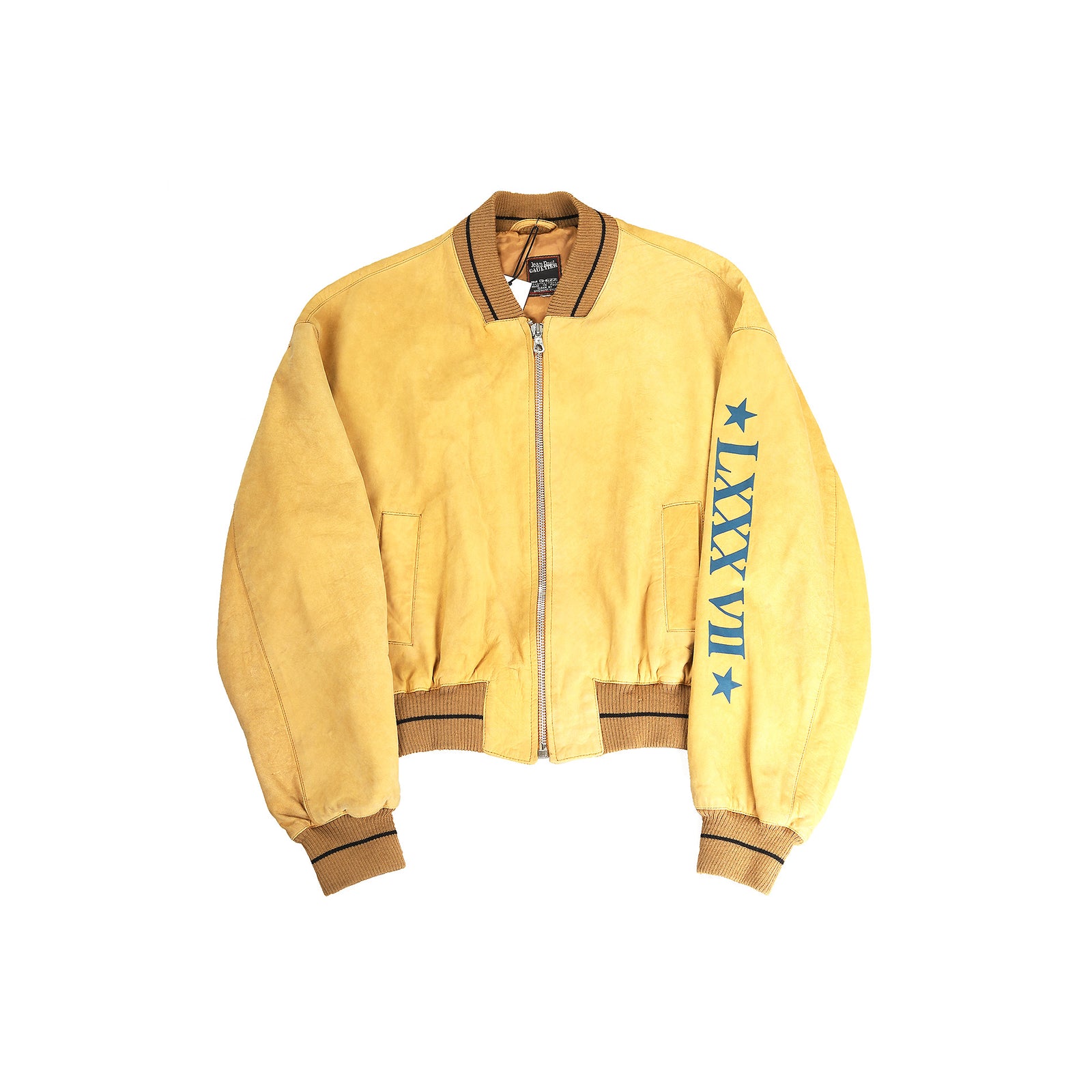 Jean Paul Gaultier SS1987 Hindi Logo Leather Bomber