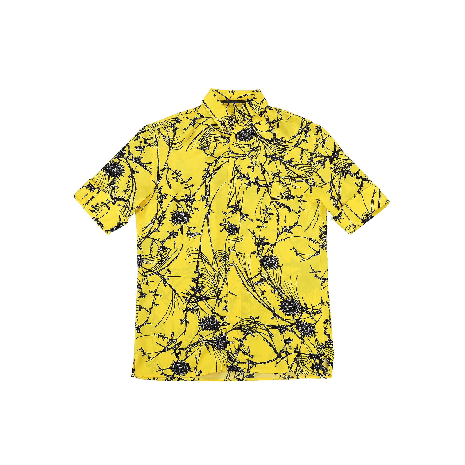 Haider Ackermann SS2017 Yellow Floral Silk Shirt