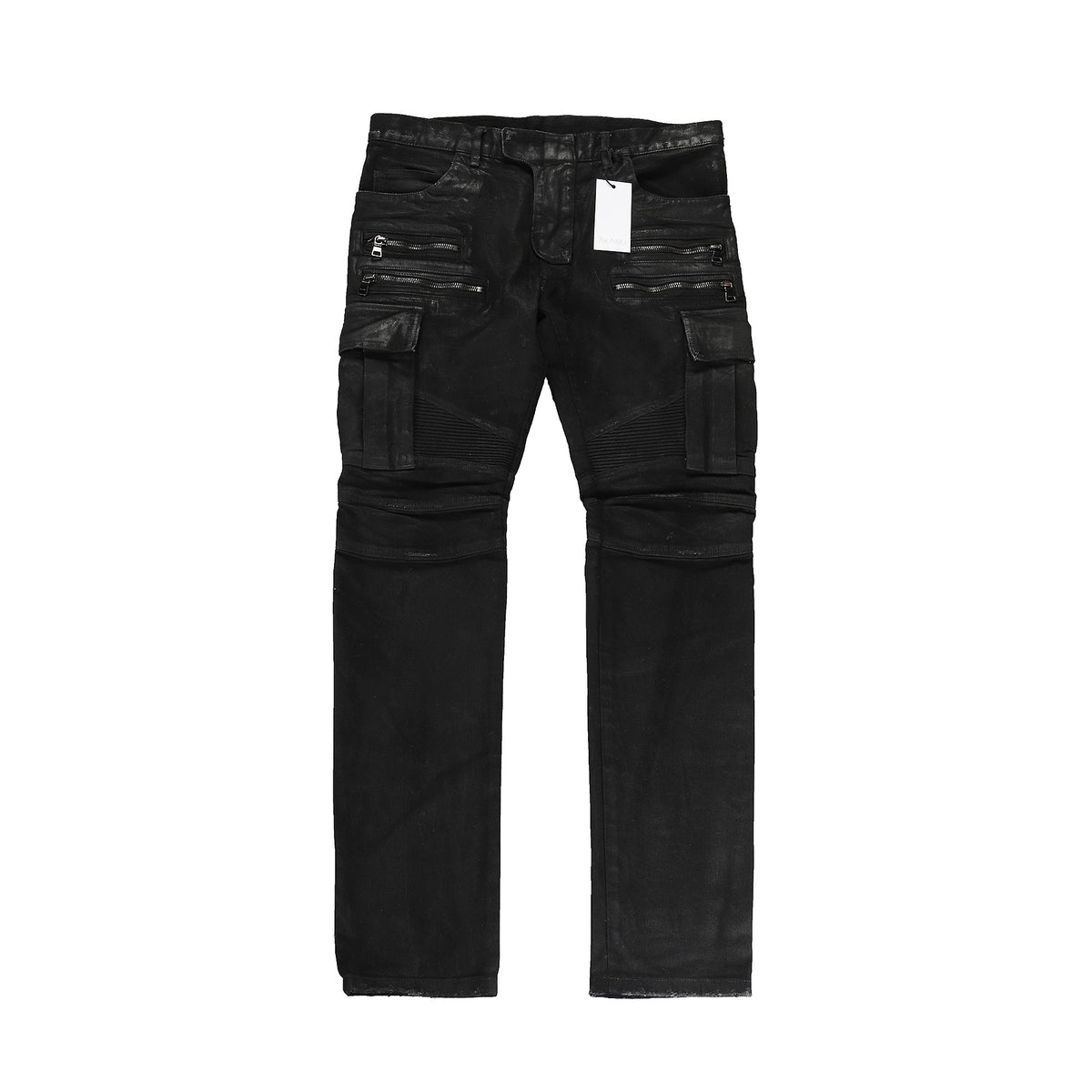 Balmain FW2014 Waxed Cargo Biker Denim