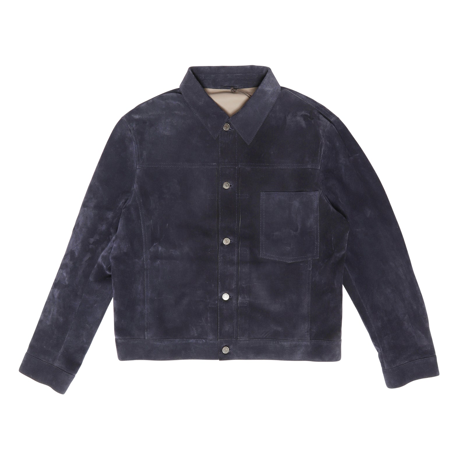 Berluti by Haider Ackermann FW18 Navy Suede Trucker Jacket
