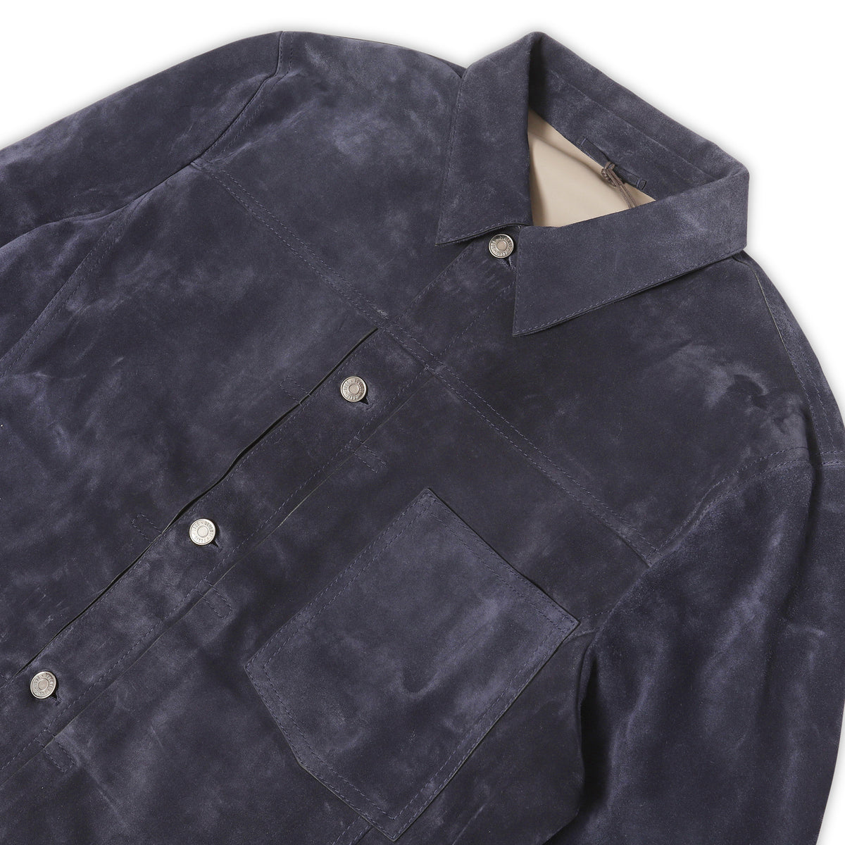 Berluti by Haider Ackermann FW18 Navy Suede Trucker Jacket