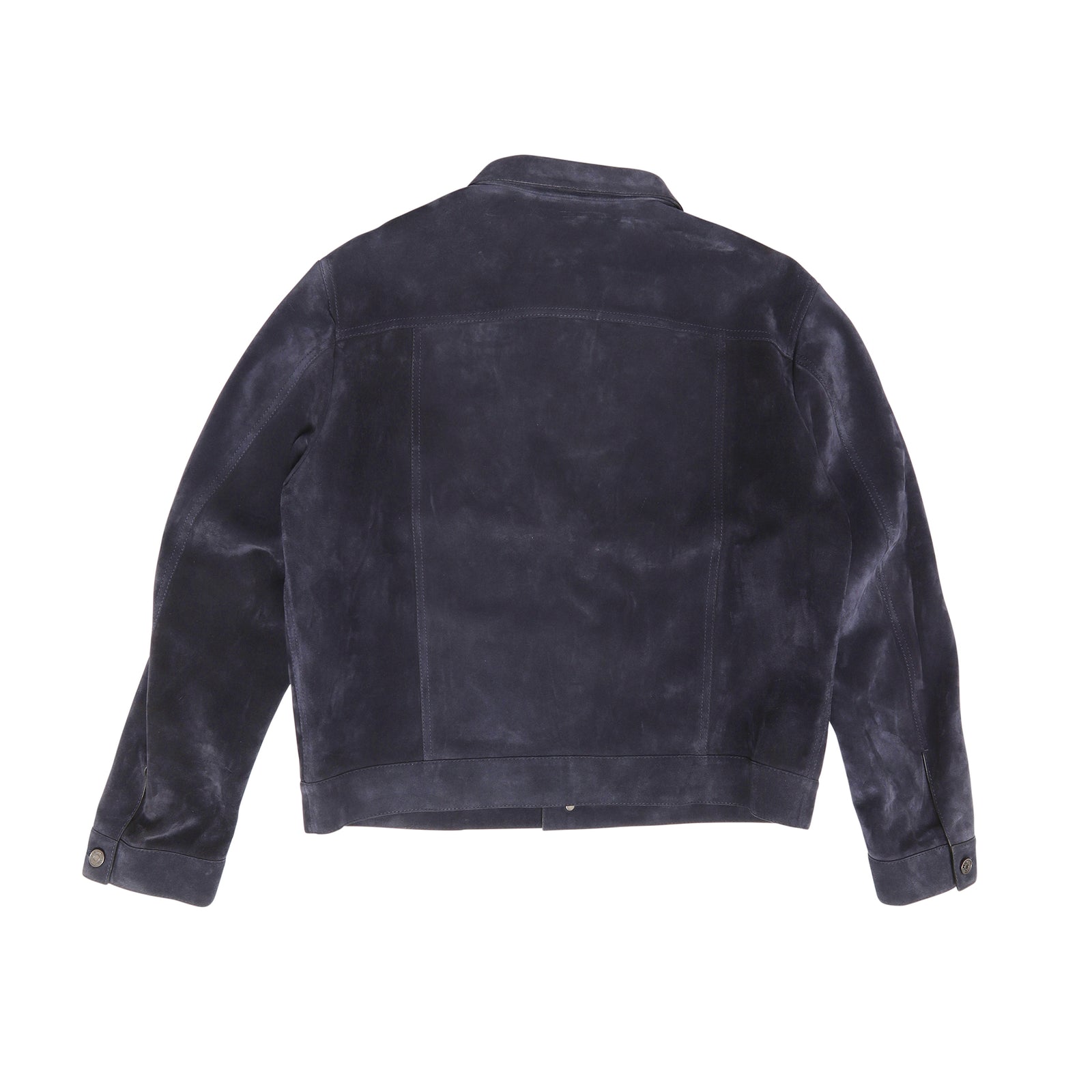 Berluti by Haider Ackermann FW18 Navy Suede Trucker Jacket