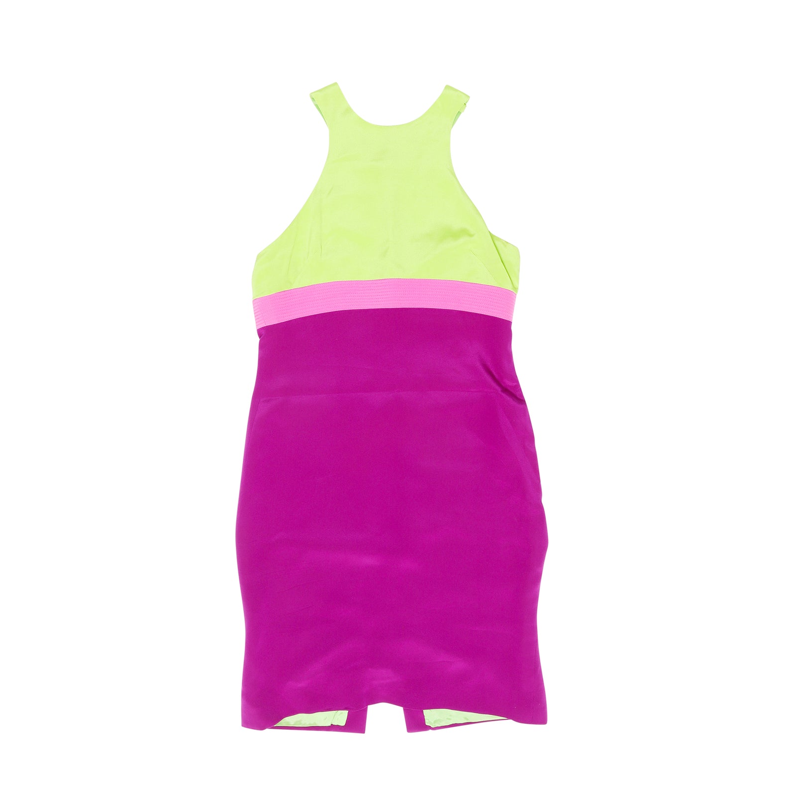 Gianni Versace 80s Couture Silk Colorblock Dress