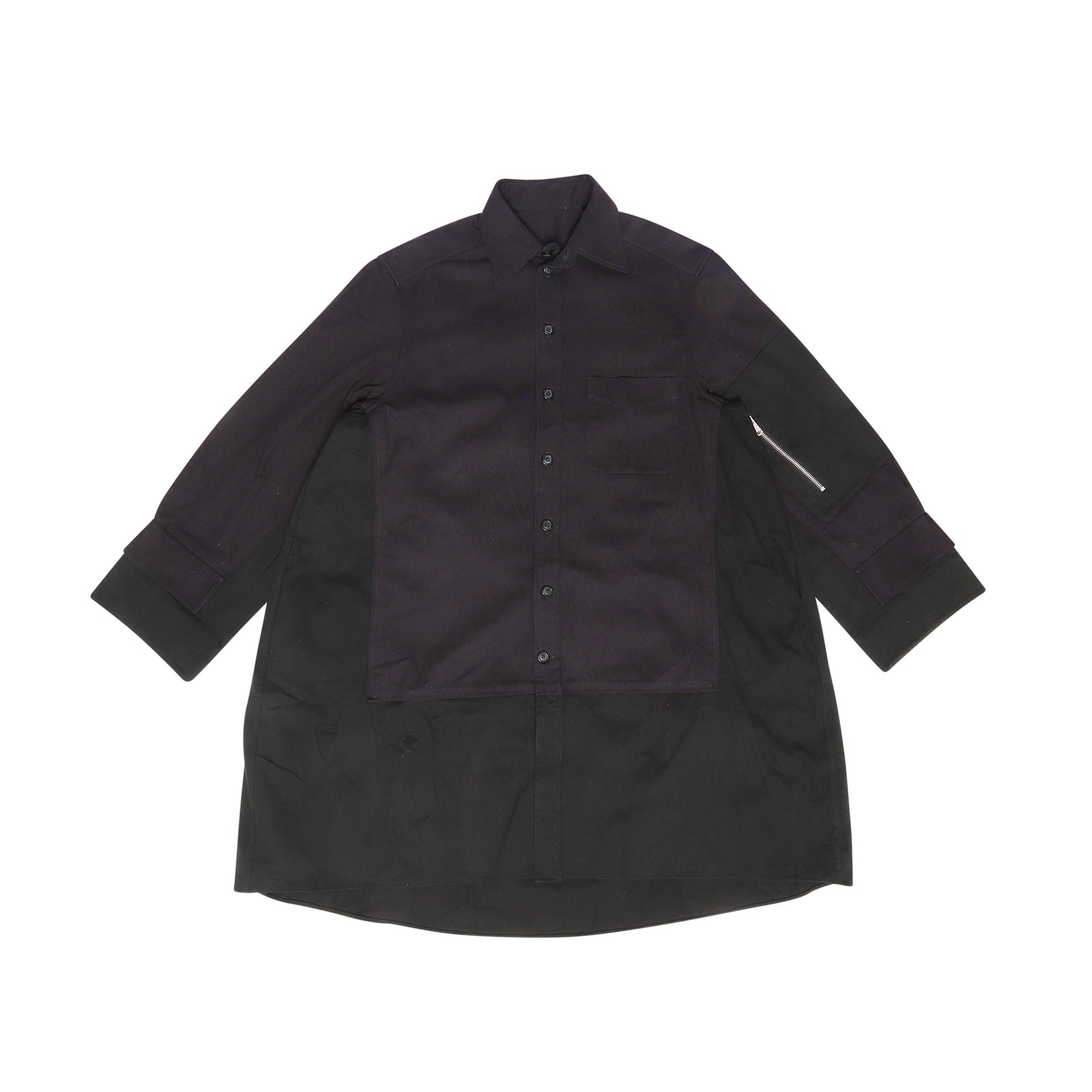 Celine by Phoebe Philo Black Oversized Double Layer Shirt