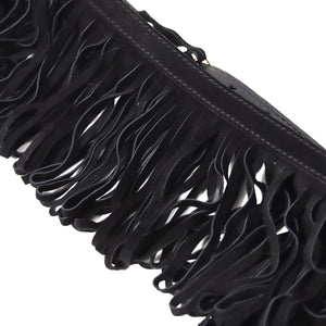 Helmut Lang Archival Black Fringed Leather Belt