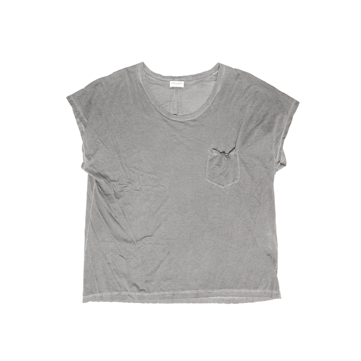 Saint Laurent Paris FW14 Washed Black Pocket Shortsleeve Shirt