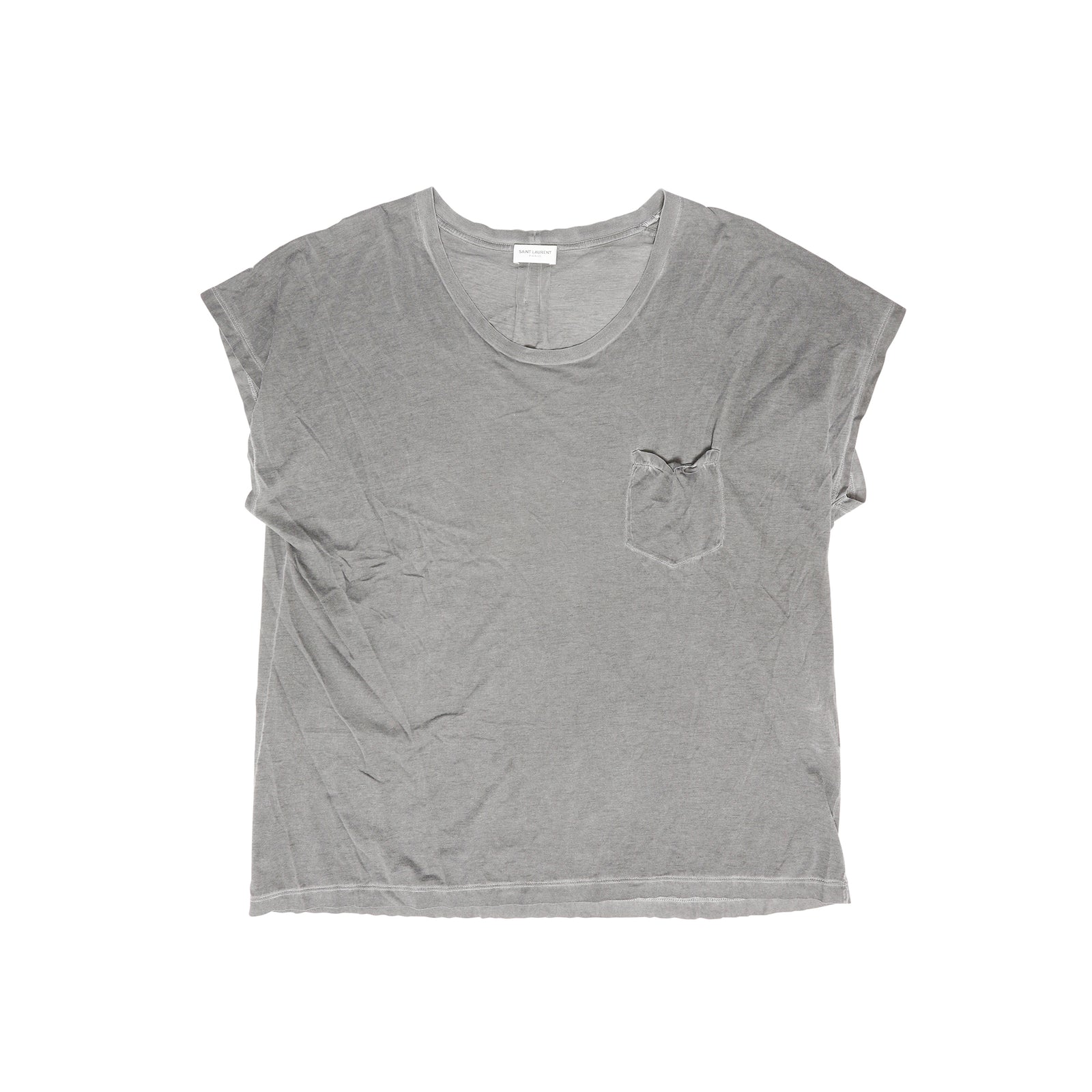 Saint Laurent Paris FW14 Washed Black Pocket Shortsleeve Shirt