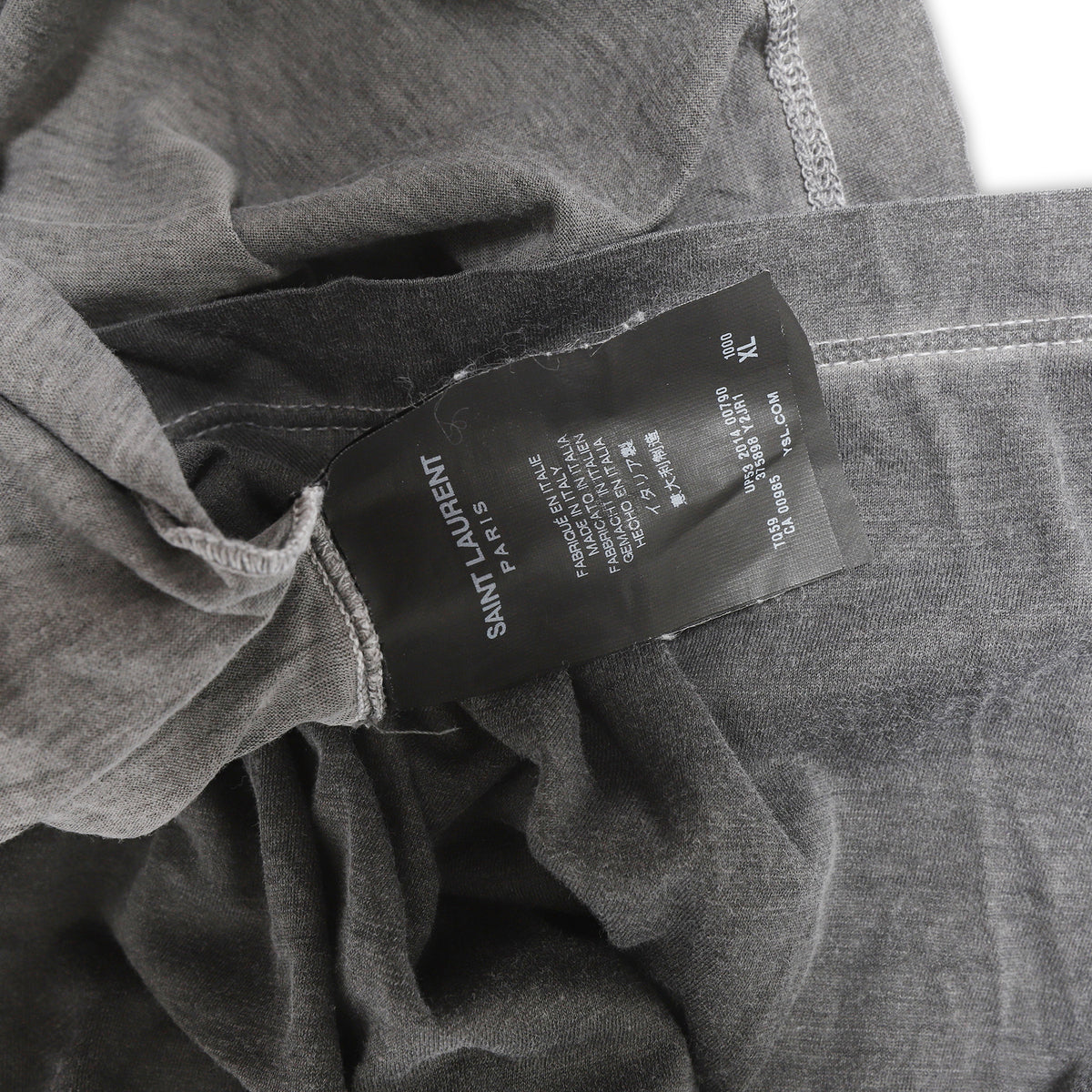 Saint Laurent Paris FW14 Washed Black Pocket Shortsleeve Shirt