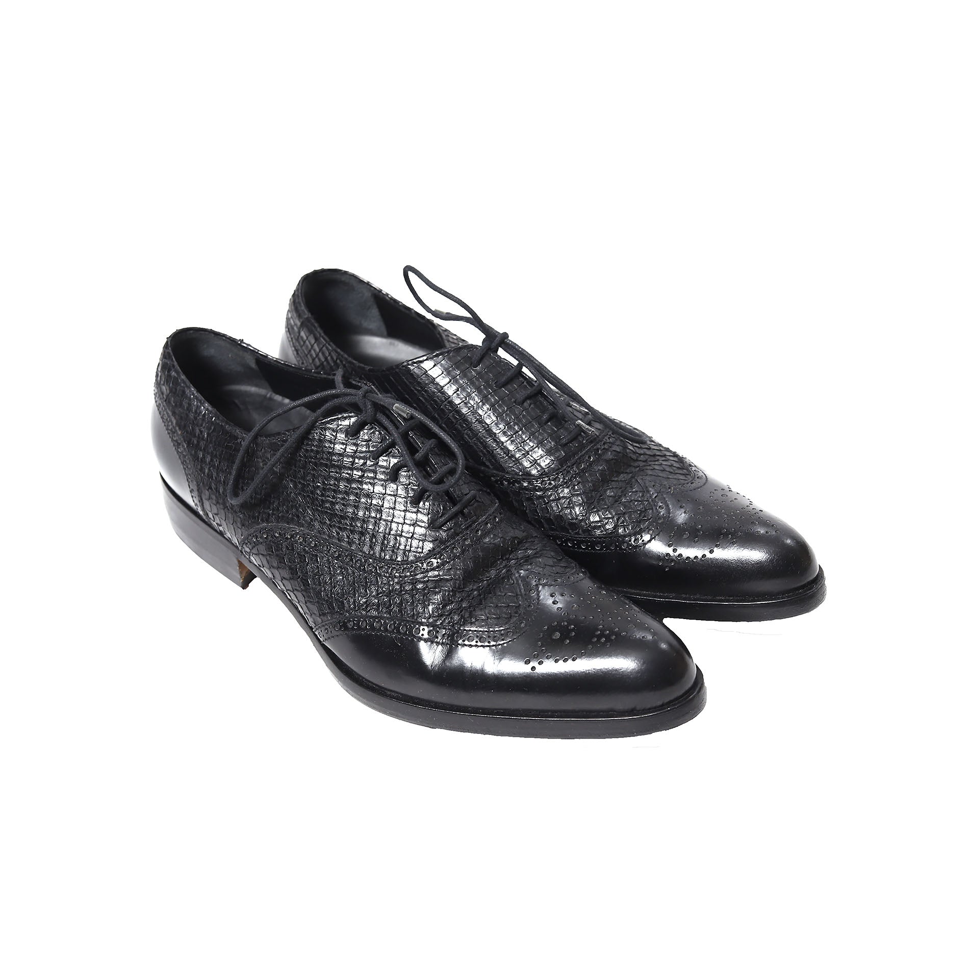 Helmut Lang AW03 Watersnake Pointed Toe Derbies - Ākaibu Store