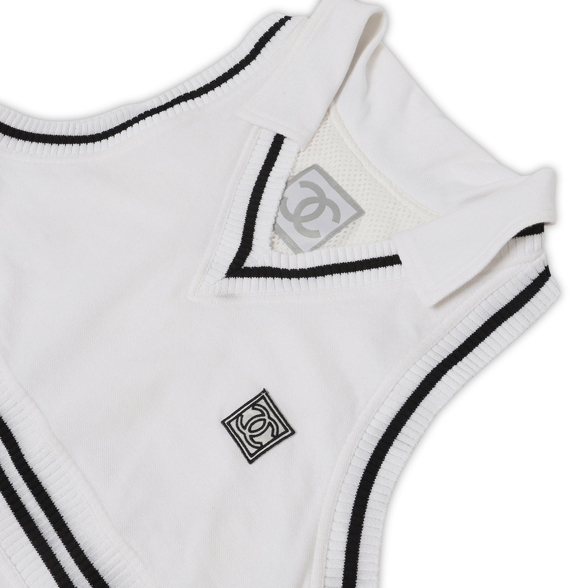 Chanel AW03 Sport Tennis Collared Mini Knit Dress