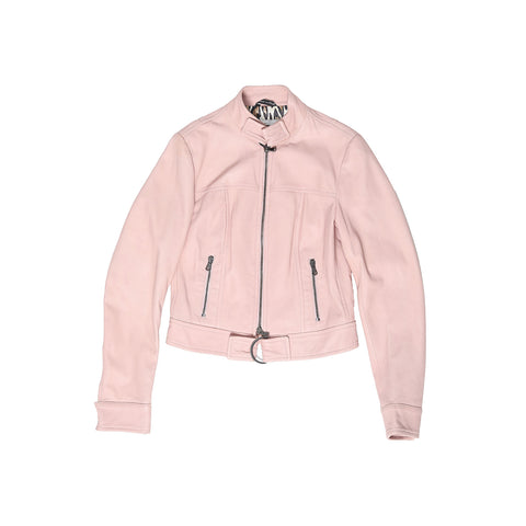 Alexander McQueen 90s Pink Biker Leather Jacket