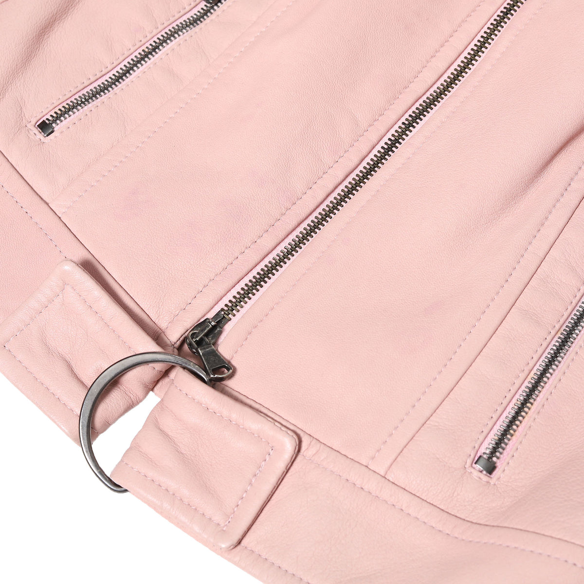 Alexander McQueen 90s Pink Biker Leather Jacket