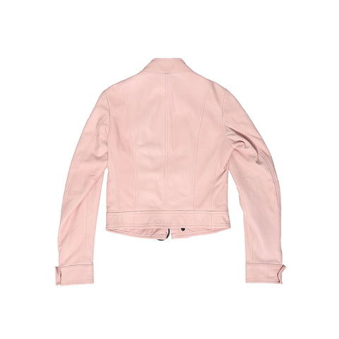Alexander McQueen 90s Pink Biker Leather Jacket
