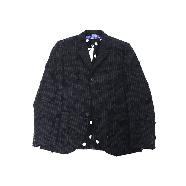 Junya Watanabe AW04 Destroyed Pinstripe Jacket - Ākaibu Store