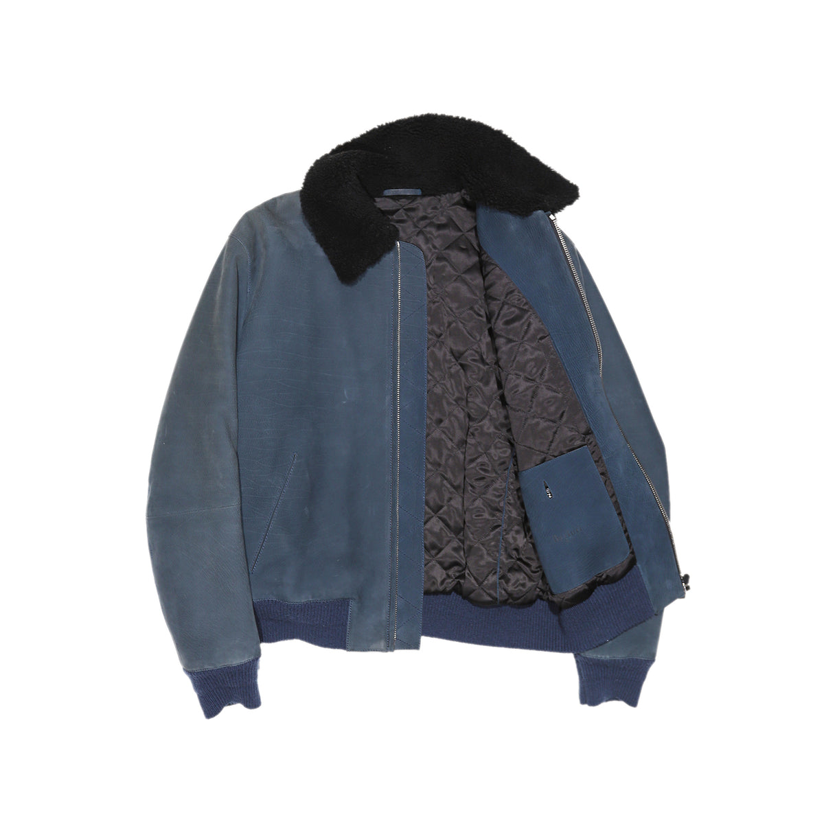 Berluti by Haider Ackermann SS19 Blue Sample Nubuk Bomber