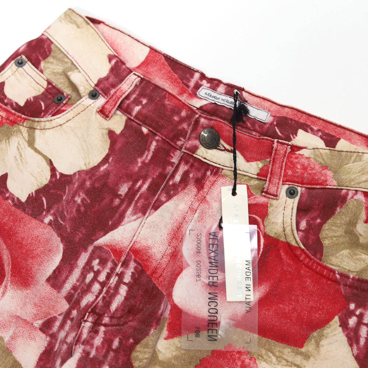 Alexander McQueen 90s Floral Flared Denim