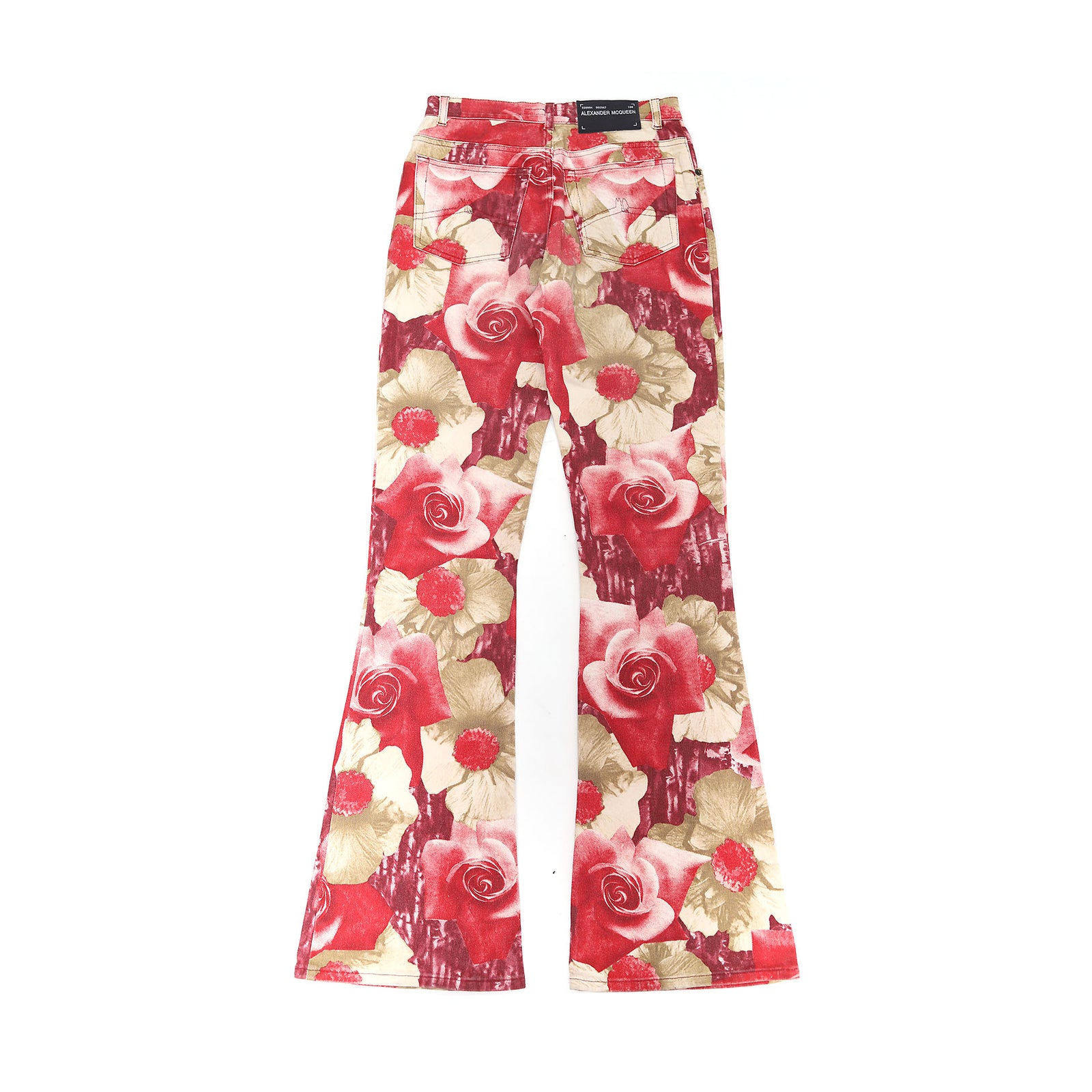 Alexander McQueen 90s Floral Flared Denim