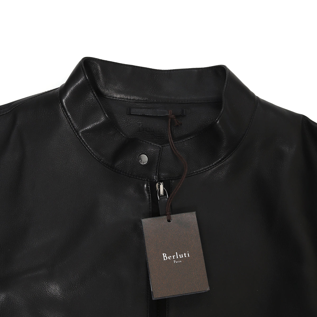 Berluti SS18 by Haider Ackermann Black Minimalist Leather Jacket