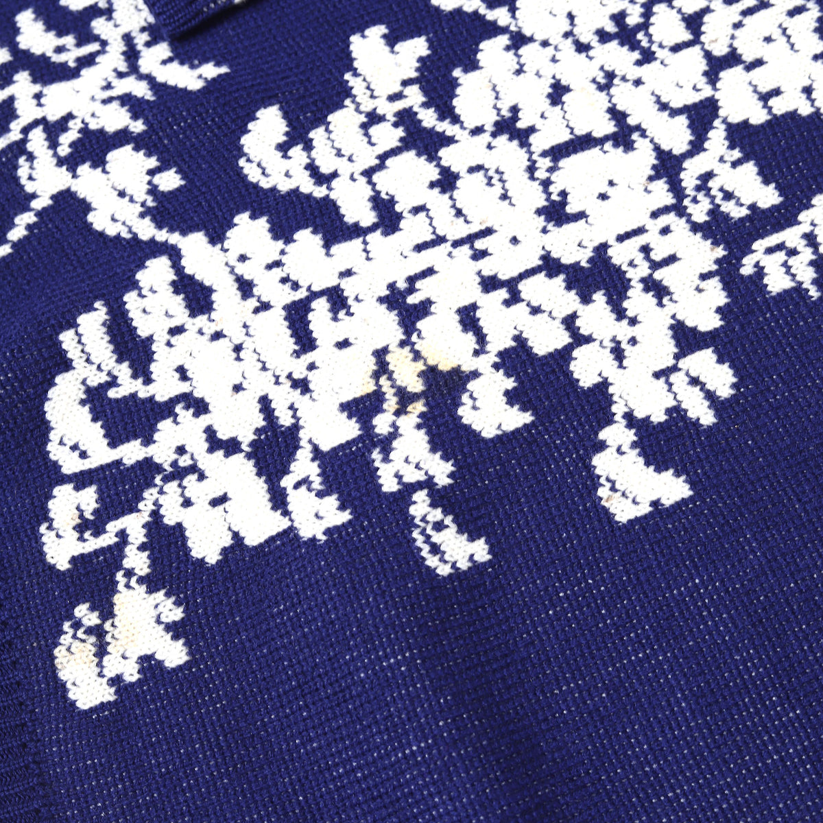 Yohji Yamamoto Pour Homme 80s Floral Blue Oversized Roll Neck Knit Sweater