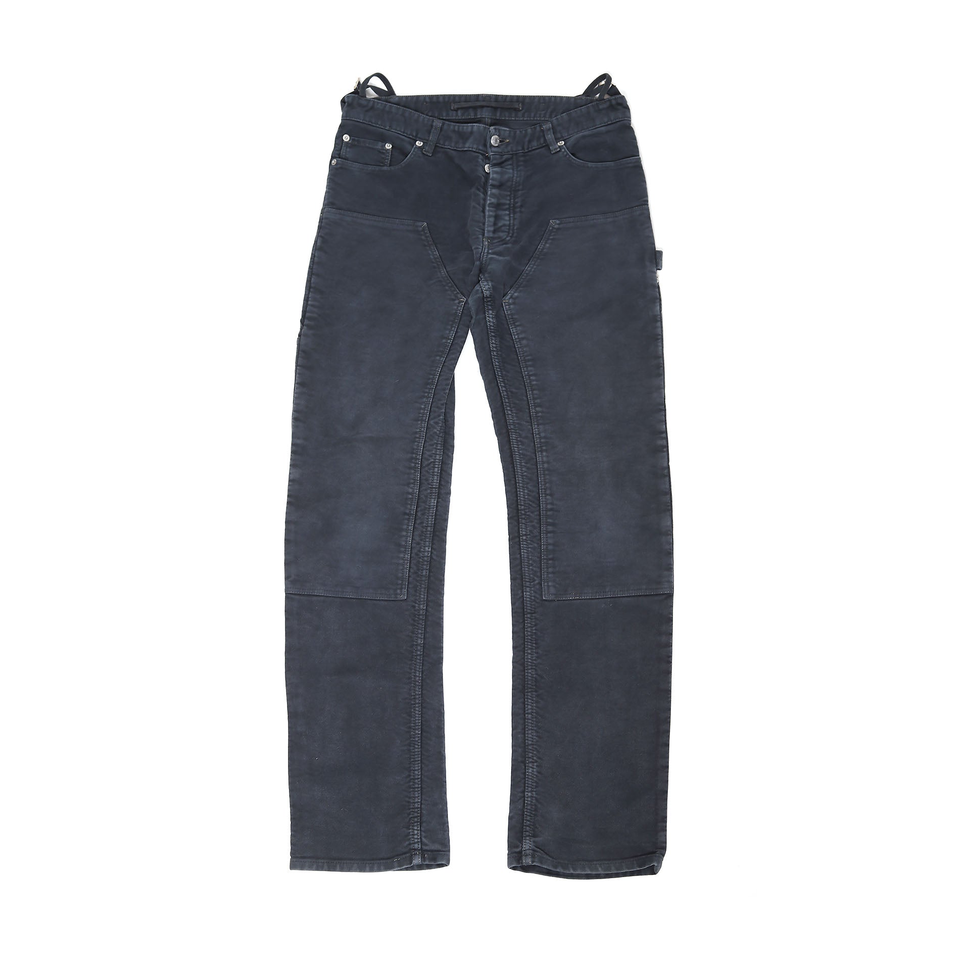 Helmut Lang SS99 Midnight Blue Moleskin Carpenter Pants - Ākaibu Store
