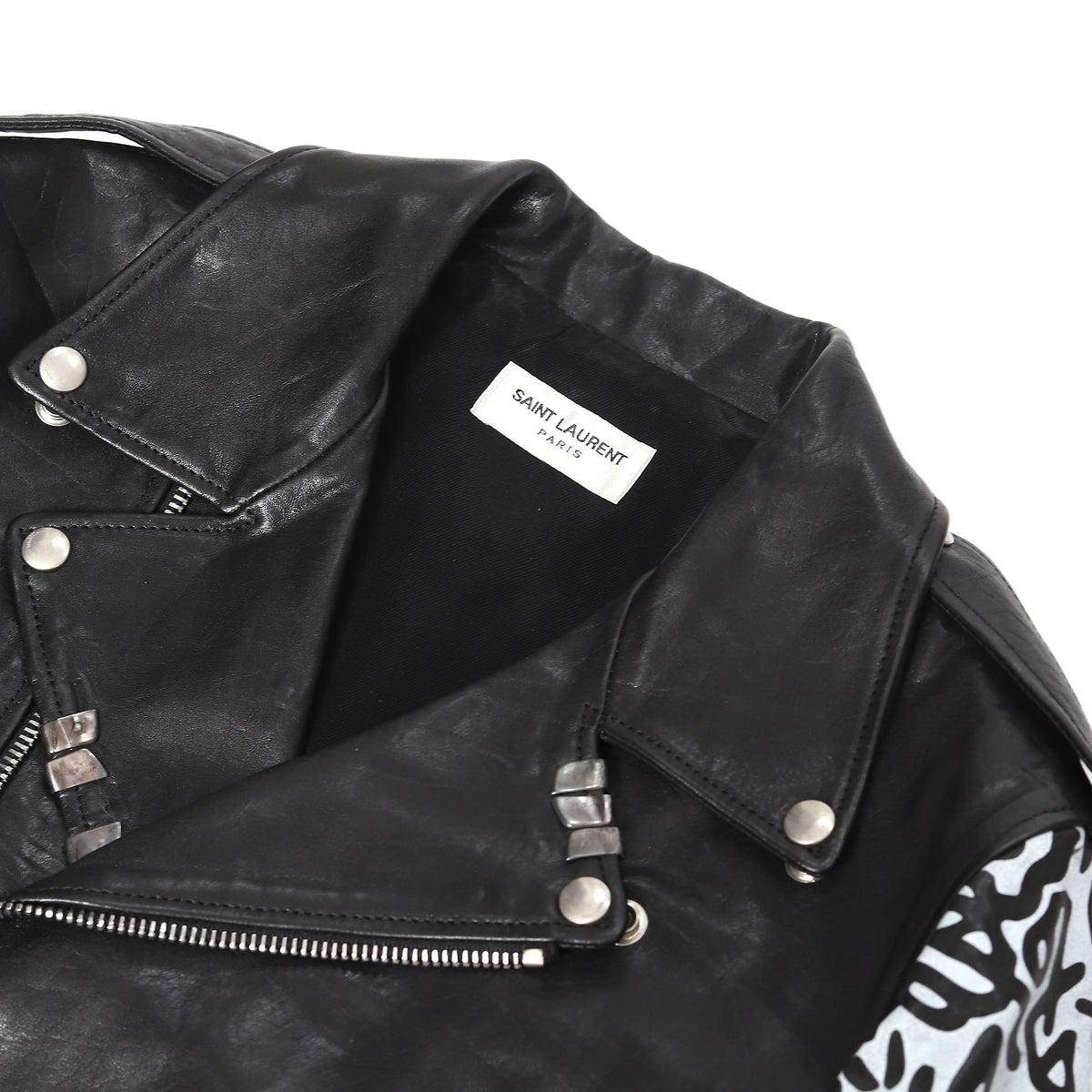 Saint Laurent Paris FW13 Sumi Ink Leather Biker Jacket
