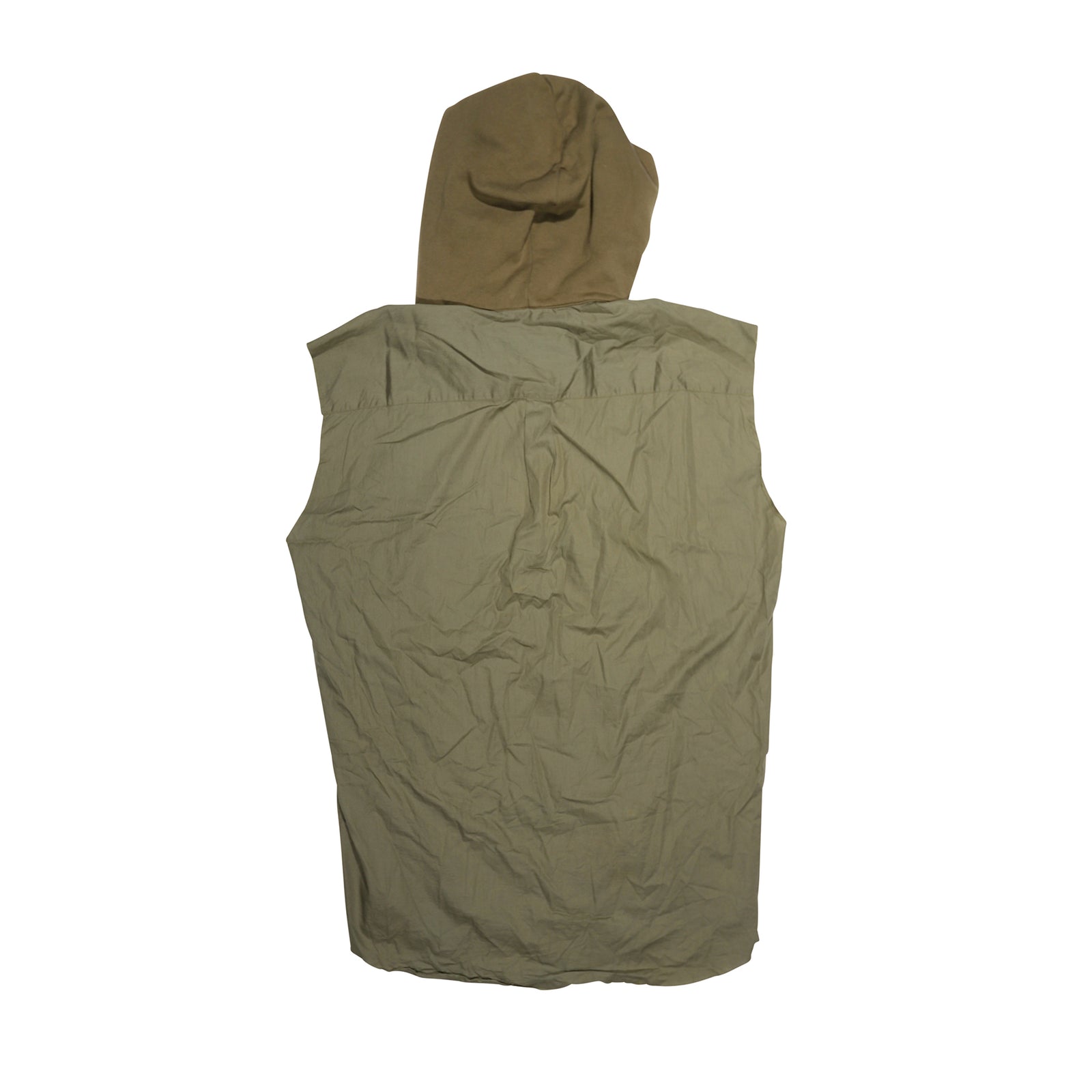 Raf Simons AW05 History Of My World Patched Alamo Sleeveless Hooded Shirt
