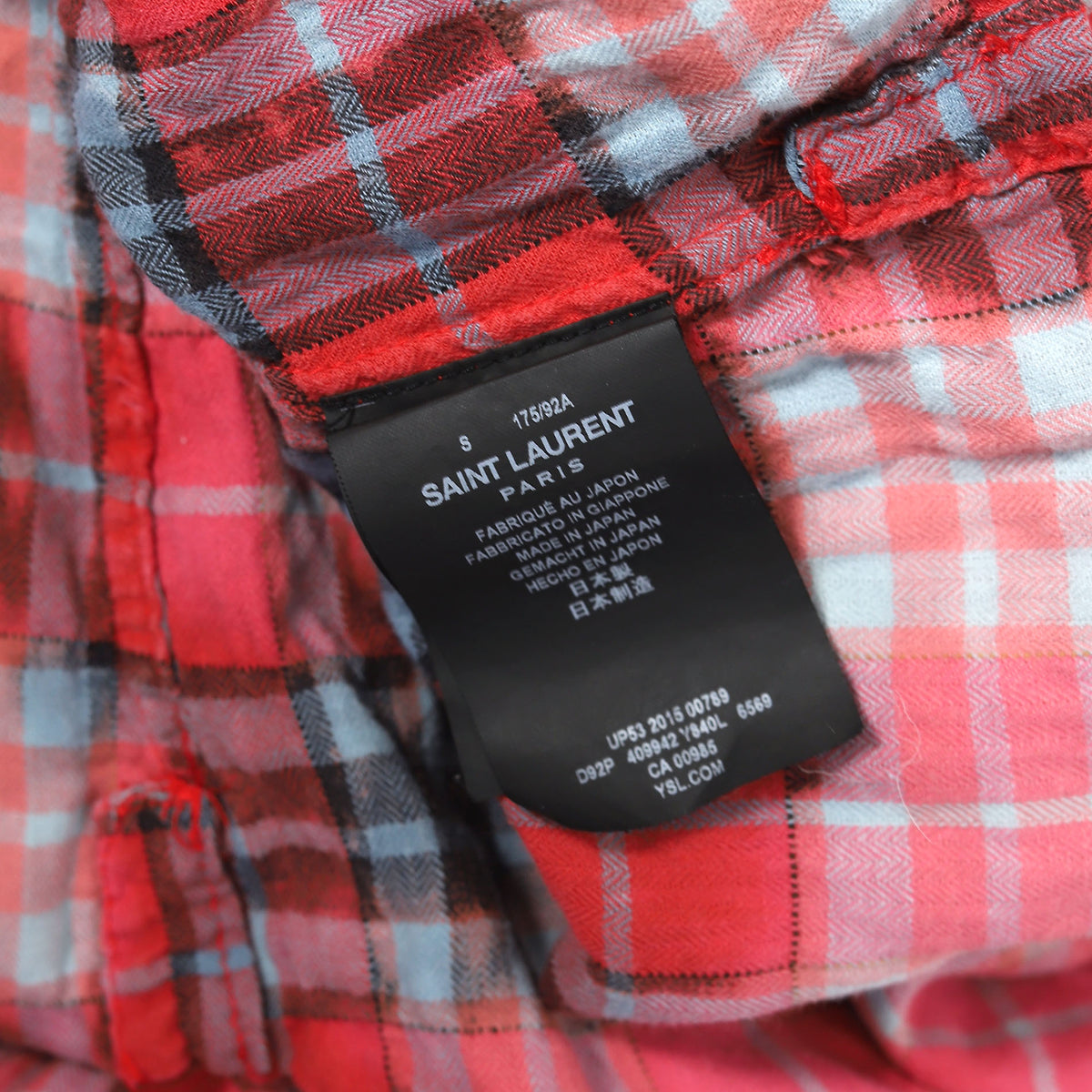 Saint Laurent SS16 Surf Sound Pink Bleached Raw Hem Flannel