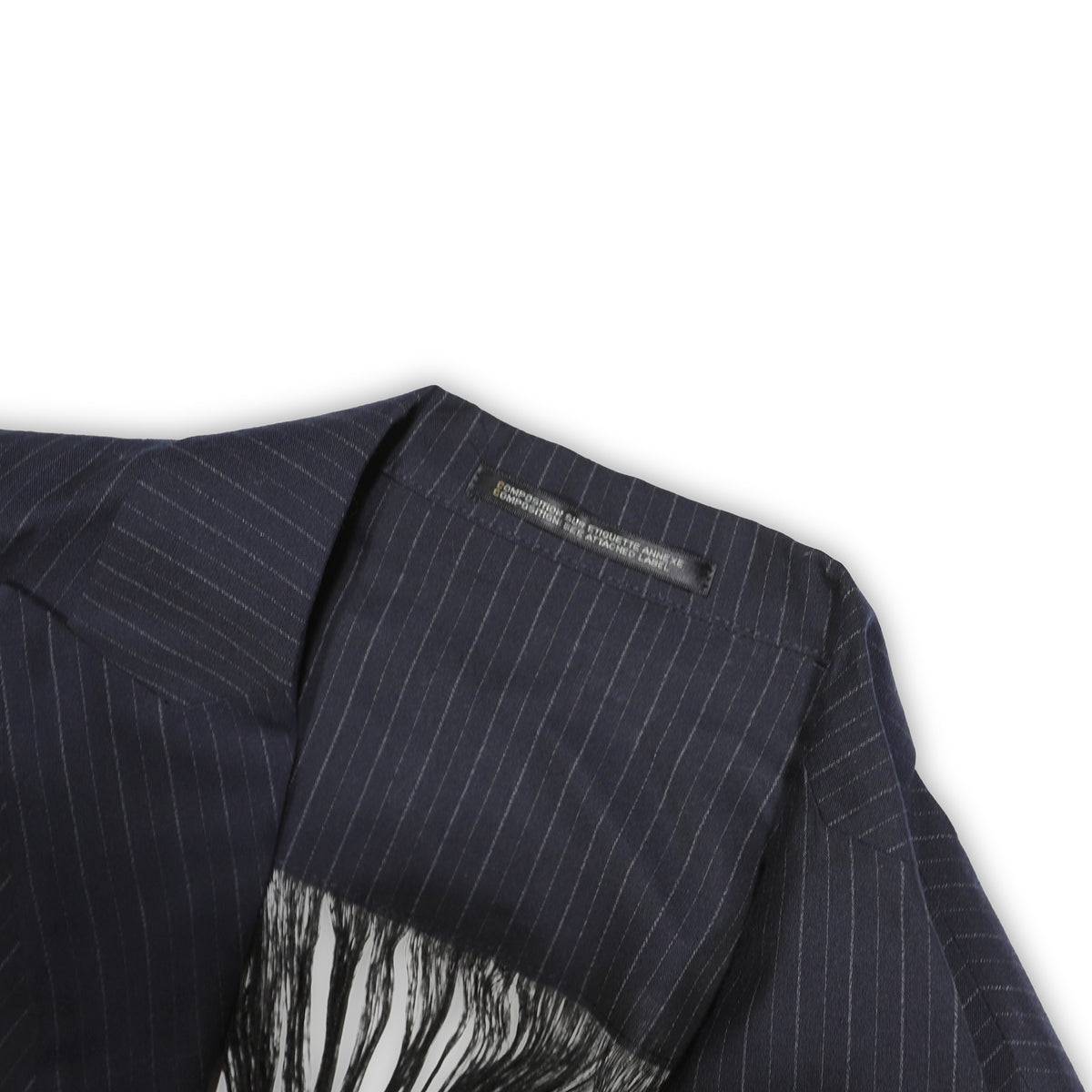 Yohji Yamamoto Open Back Braided Pinstripe Blazer
