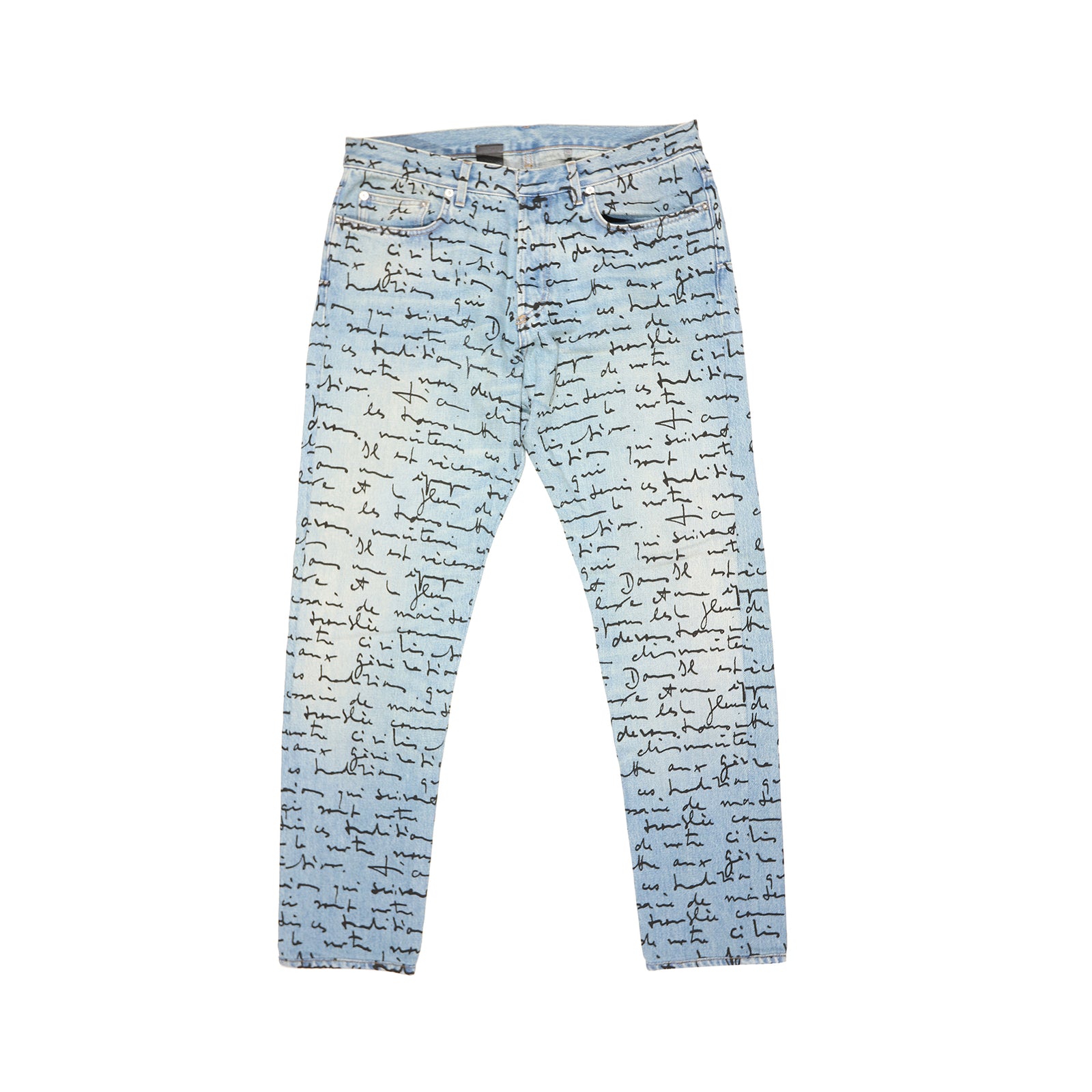 Dior Homme SS15 Runway Handwritten Script Denim