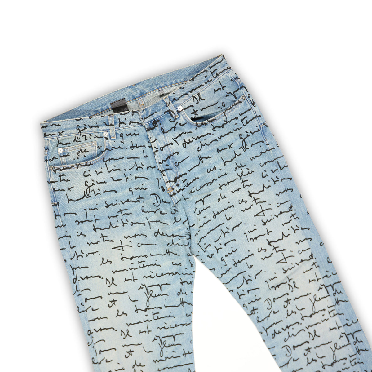 Dior Homme SS15 Runway Handwritten Script Denim