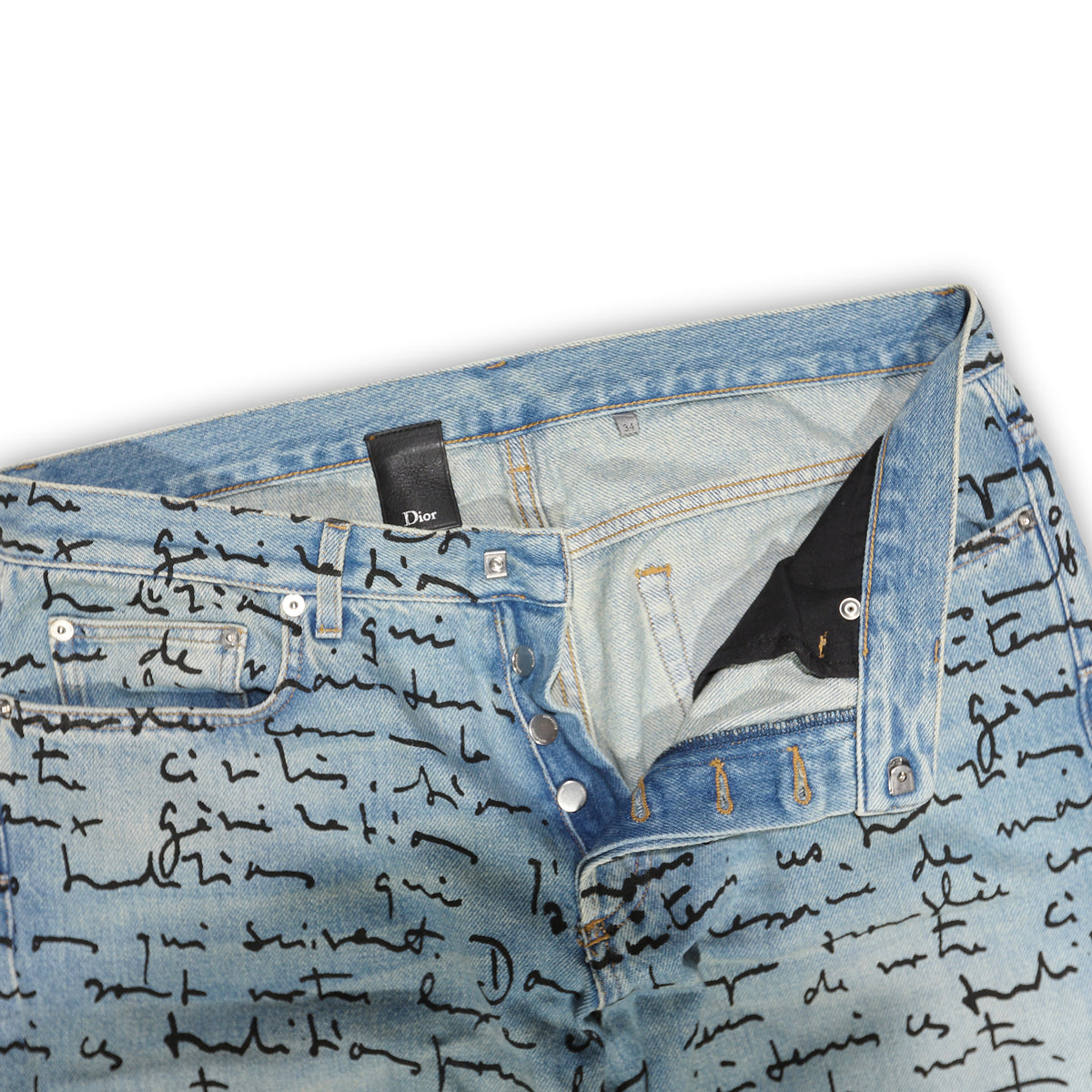 Dior Homme SS15 Runway Handwritten Script Denim