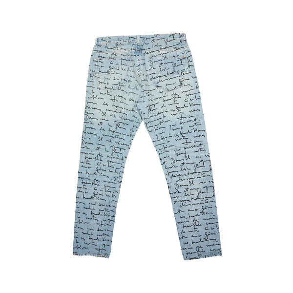 Dior Homme SS15 Runway Handwritten Script Denim - Ākaibu Store