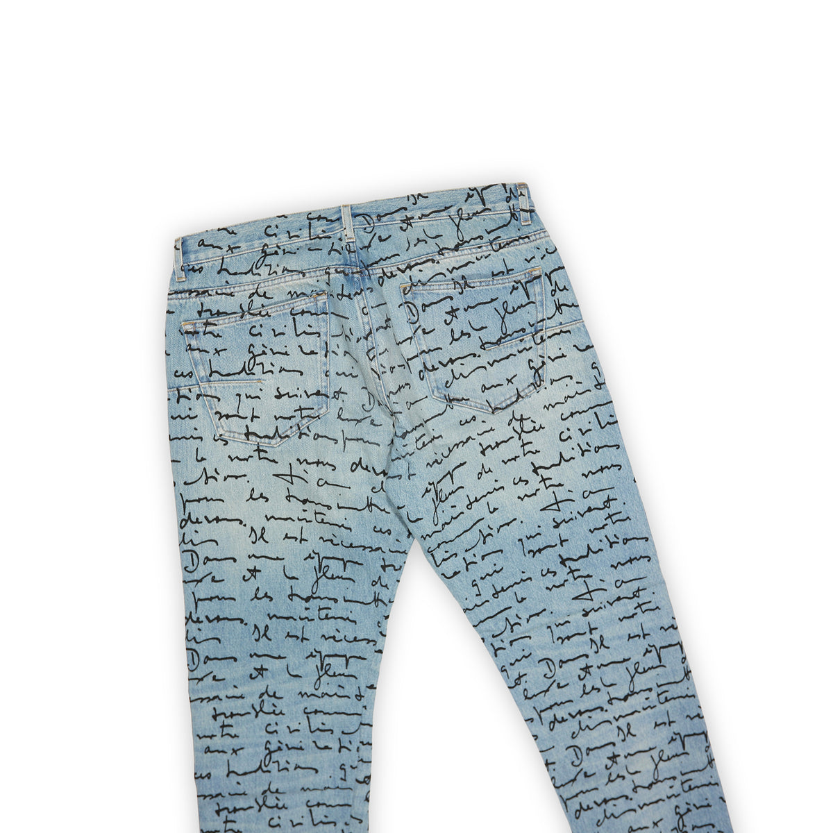 Dior Homme SS15 Runway Handwritten Script Denim