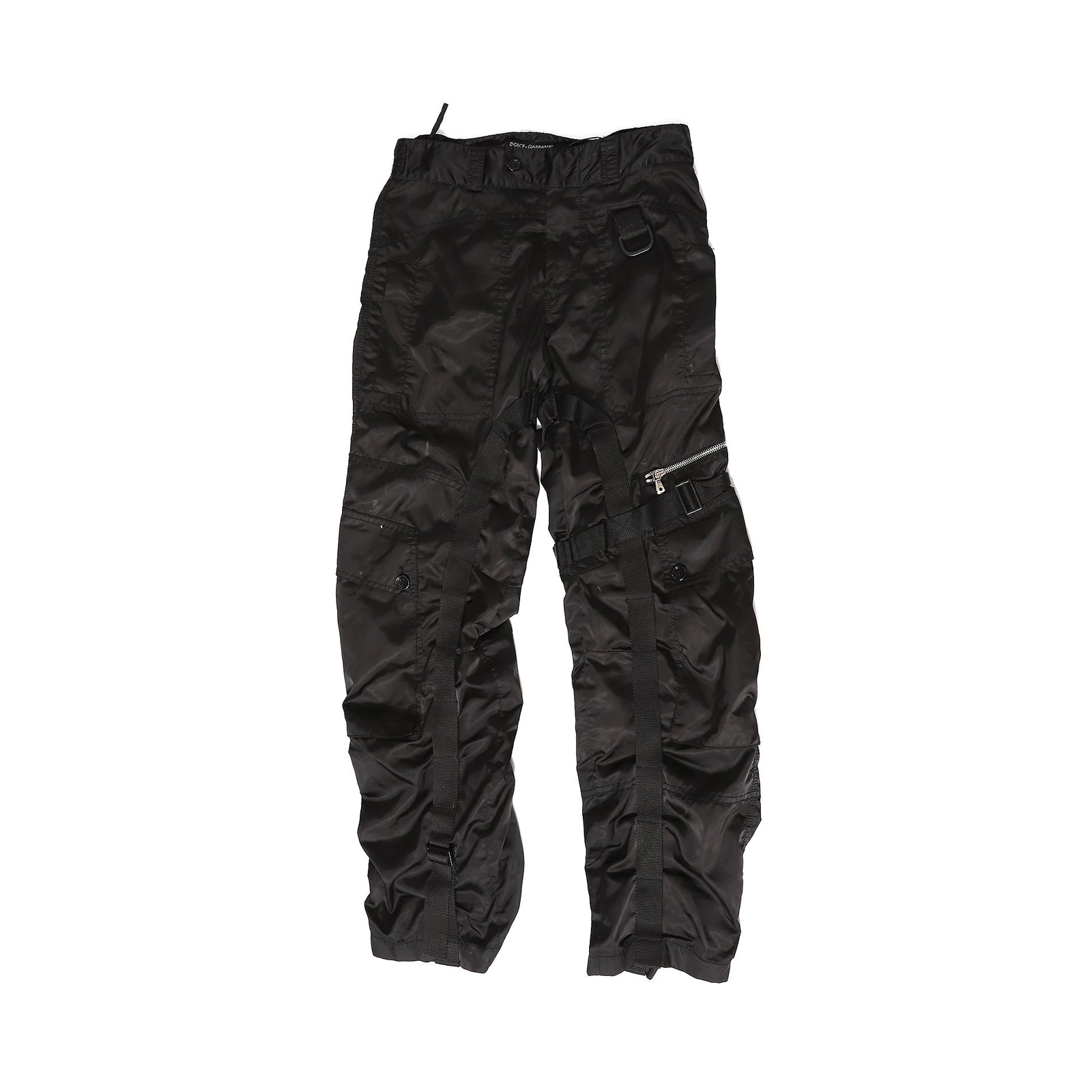 Dolce & Gabbana AW03 Black Nylon Bondage Pants