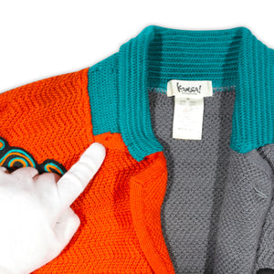 Kansai Yamamoto 80s Patched Modular Multicolor Knit Cardigan