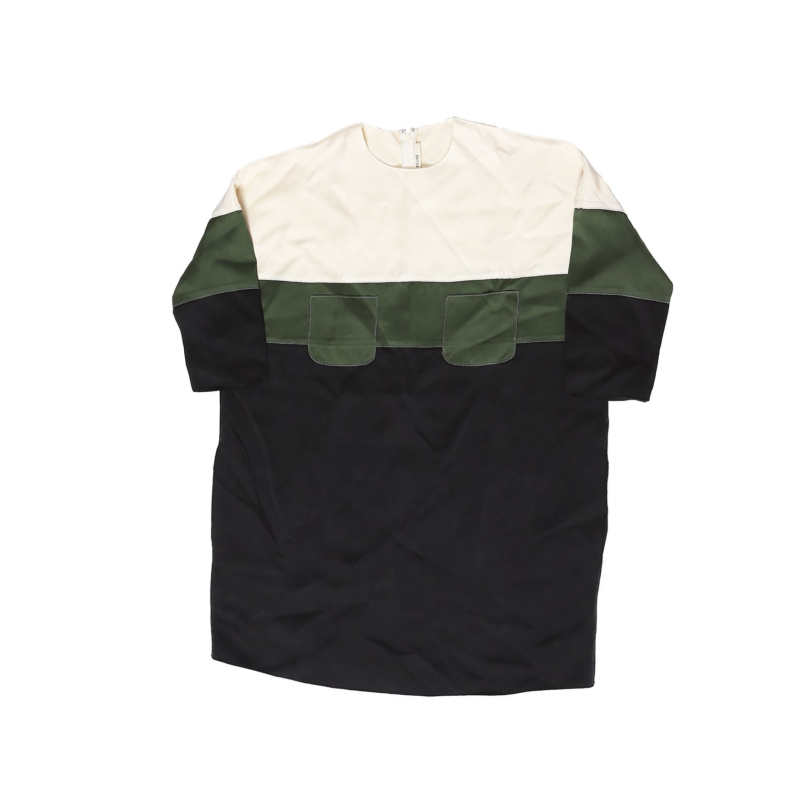 Celine SS11 by Phoebe Philo Colorblock Silk Blend Dress