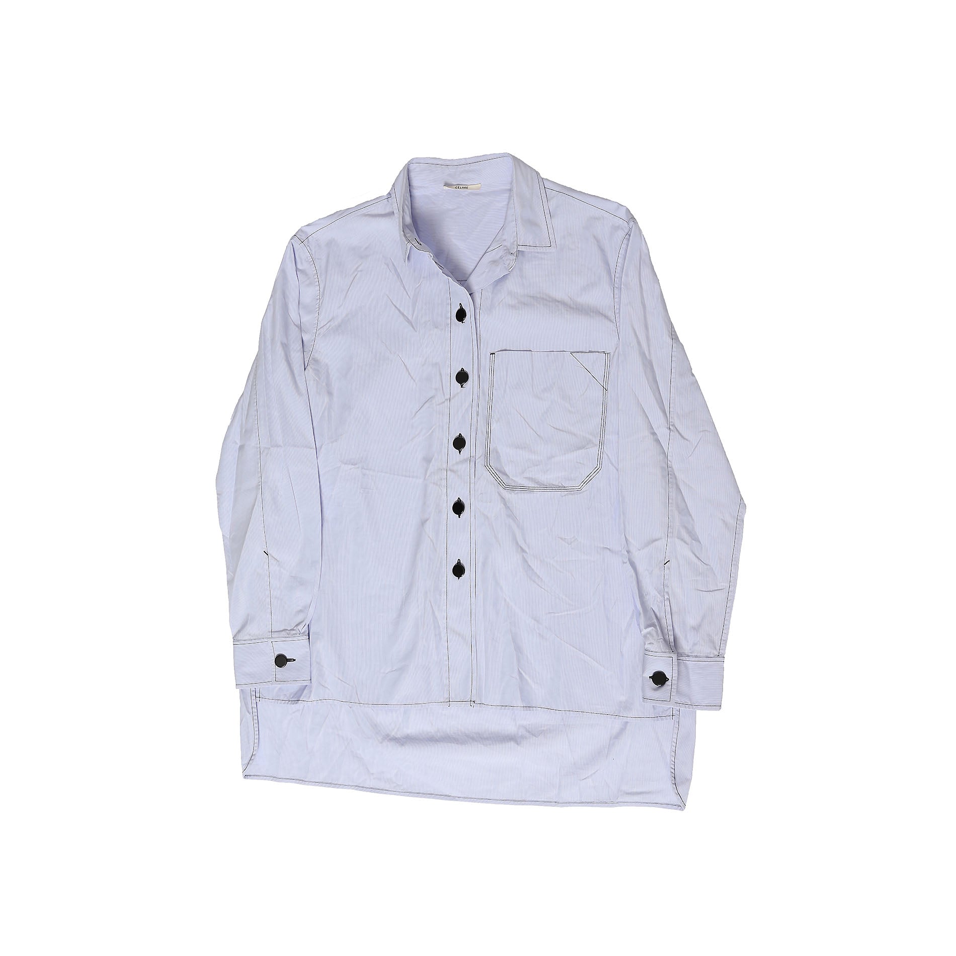 Celine by Phoebe Philo Oversized Blue Shirt - Ākaibu Store