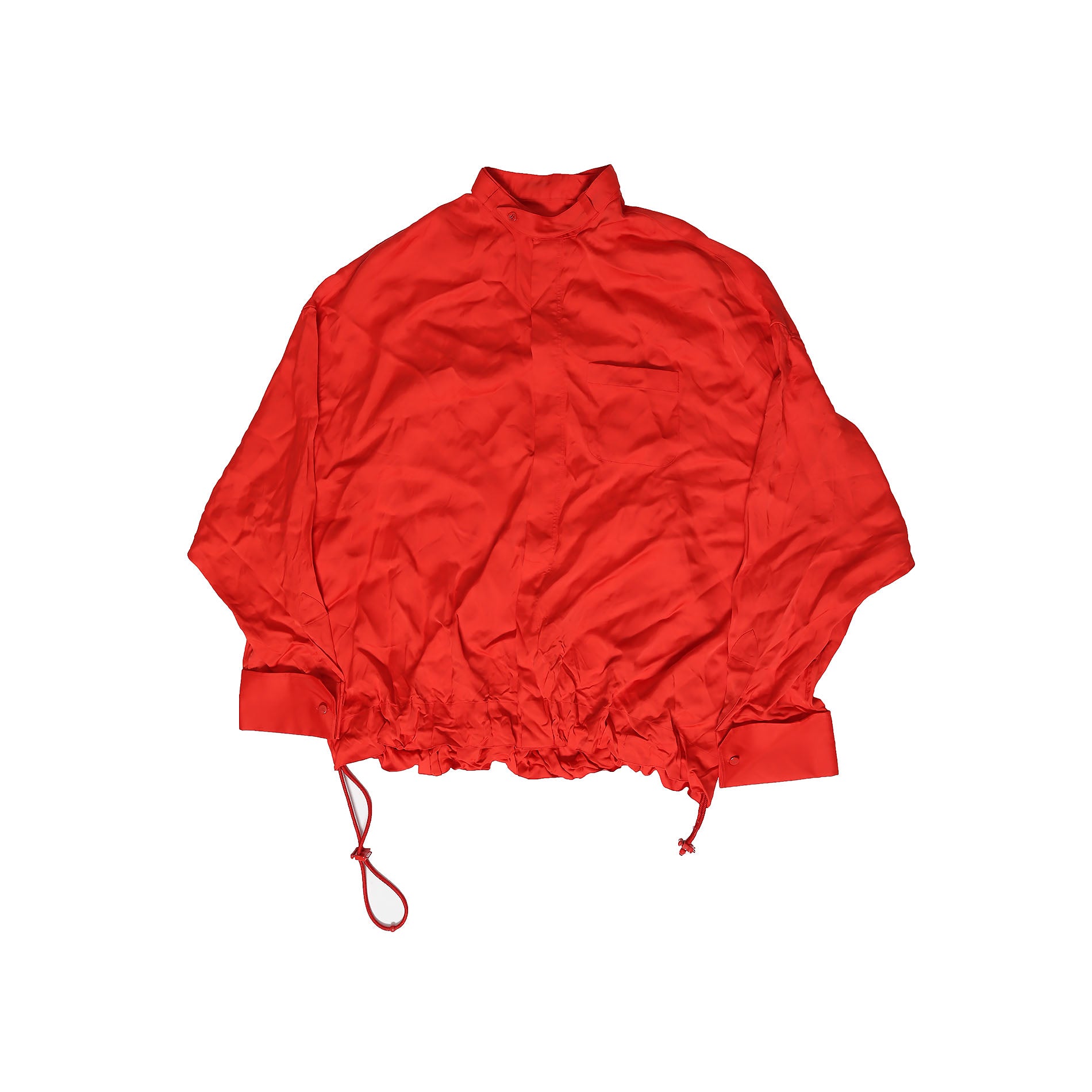 Louis Vuitton SS19 Red Viscose Drawstring Jacket - Ākaibu Store