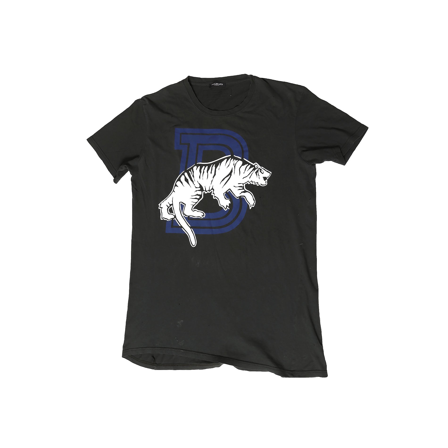 Balmain SS11 Distressed Logo Tiger Shirt