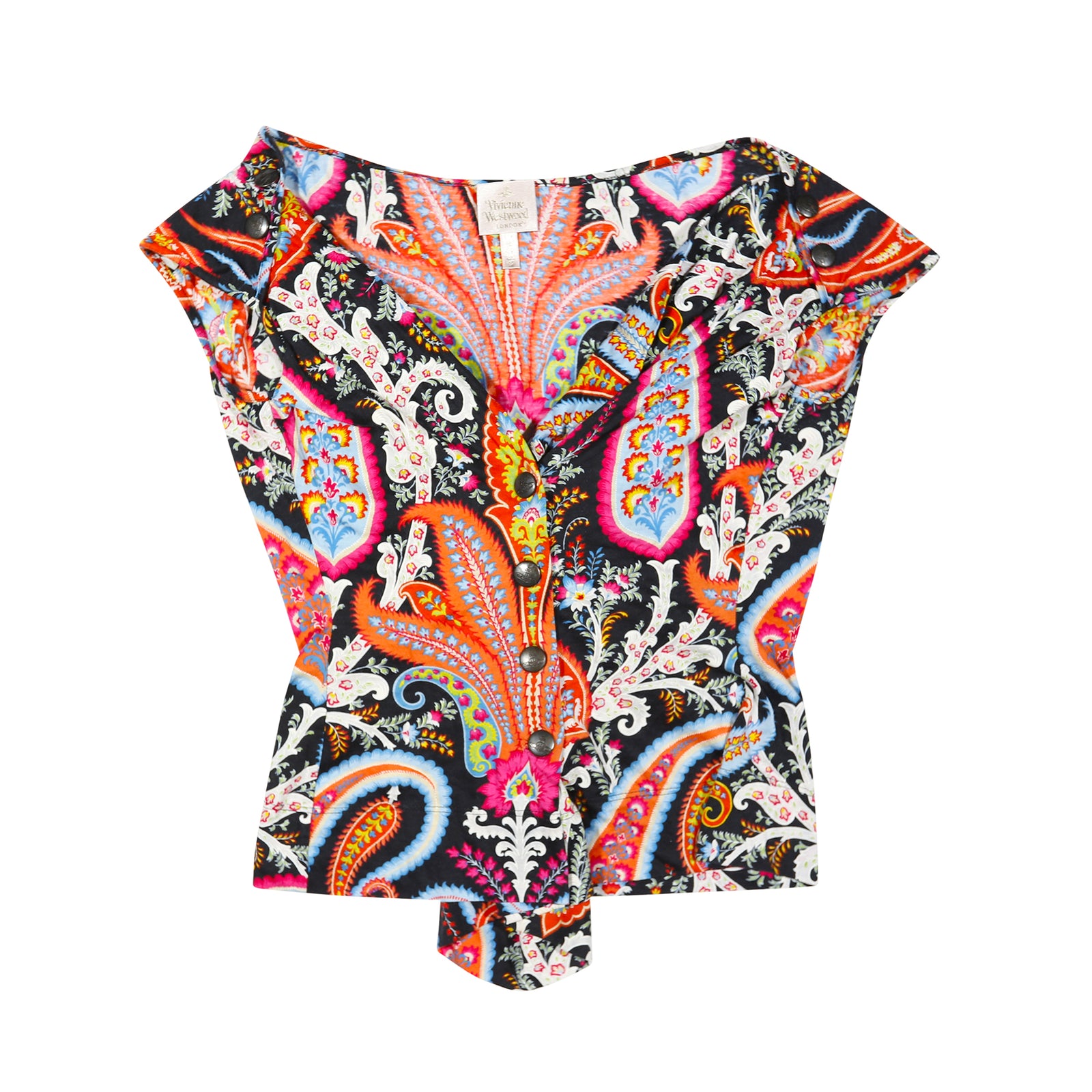 Vivienne Westwood 90s Psychedelic Floral Print Bustier Top