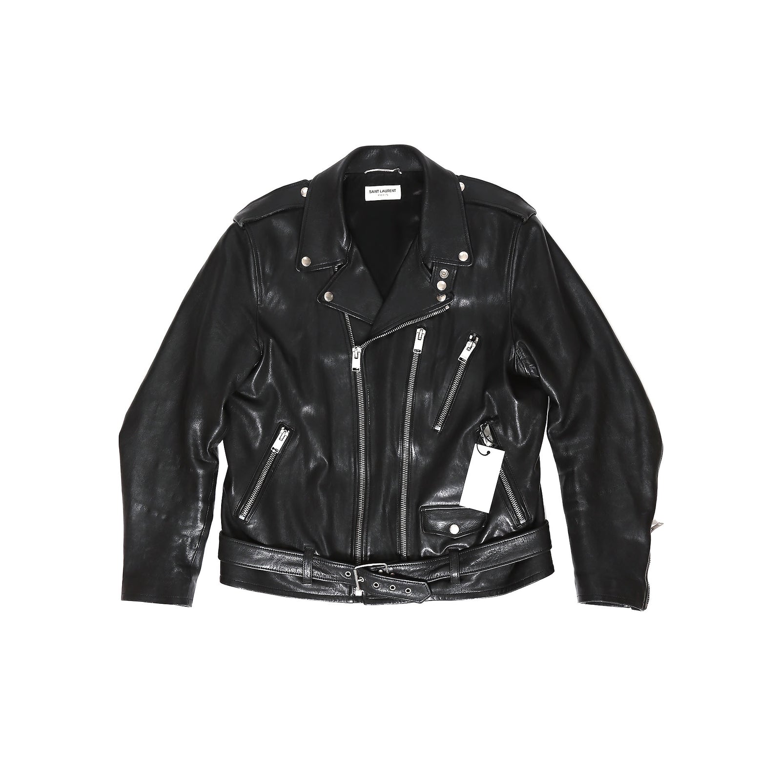 Saint Laurent Paris Black Calf Leather L17 Biker Jacket