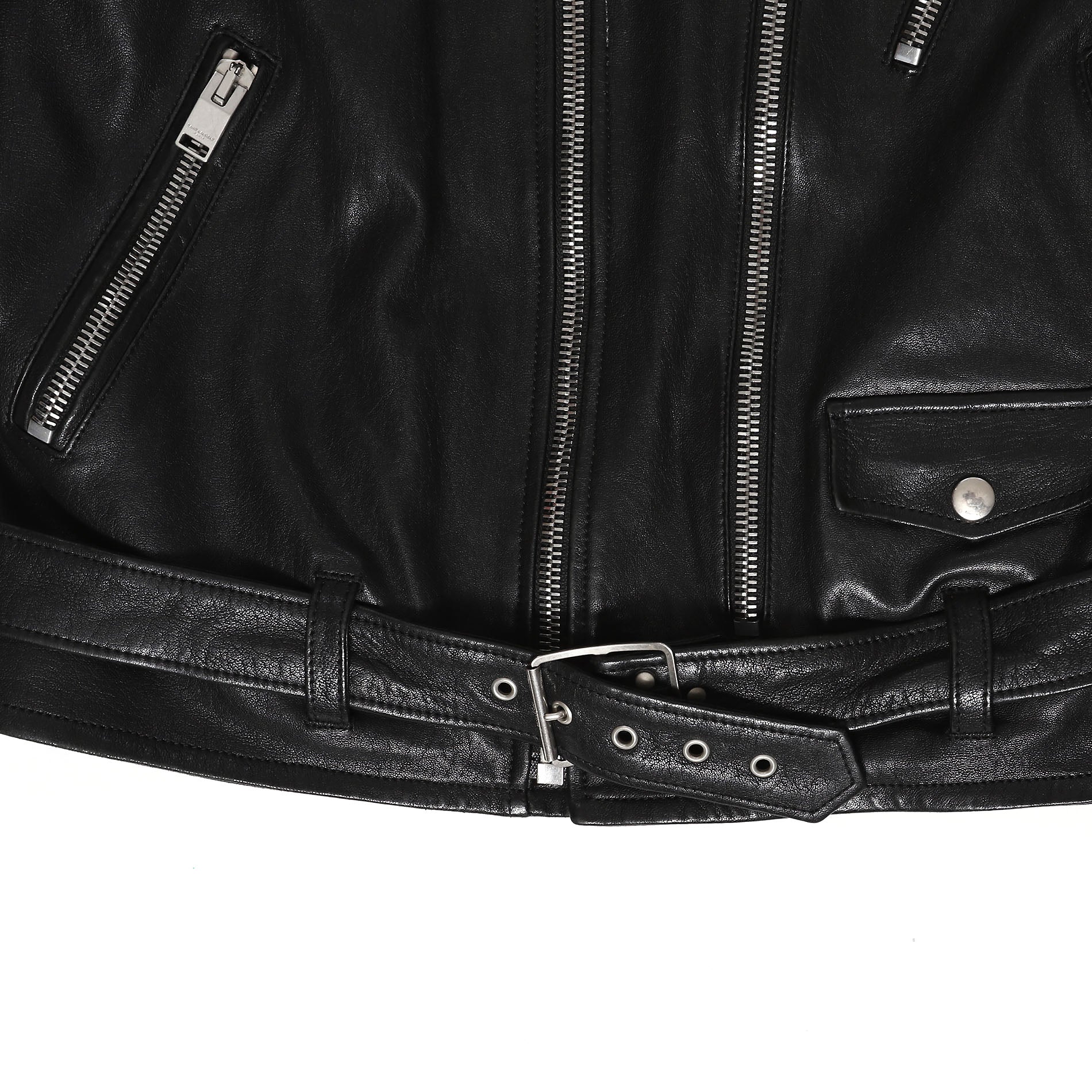 Saint Laurent Paris Black Calf Leather L17 Biker Jacket