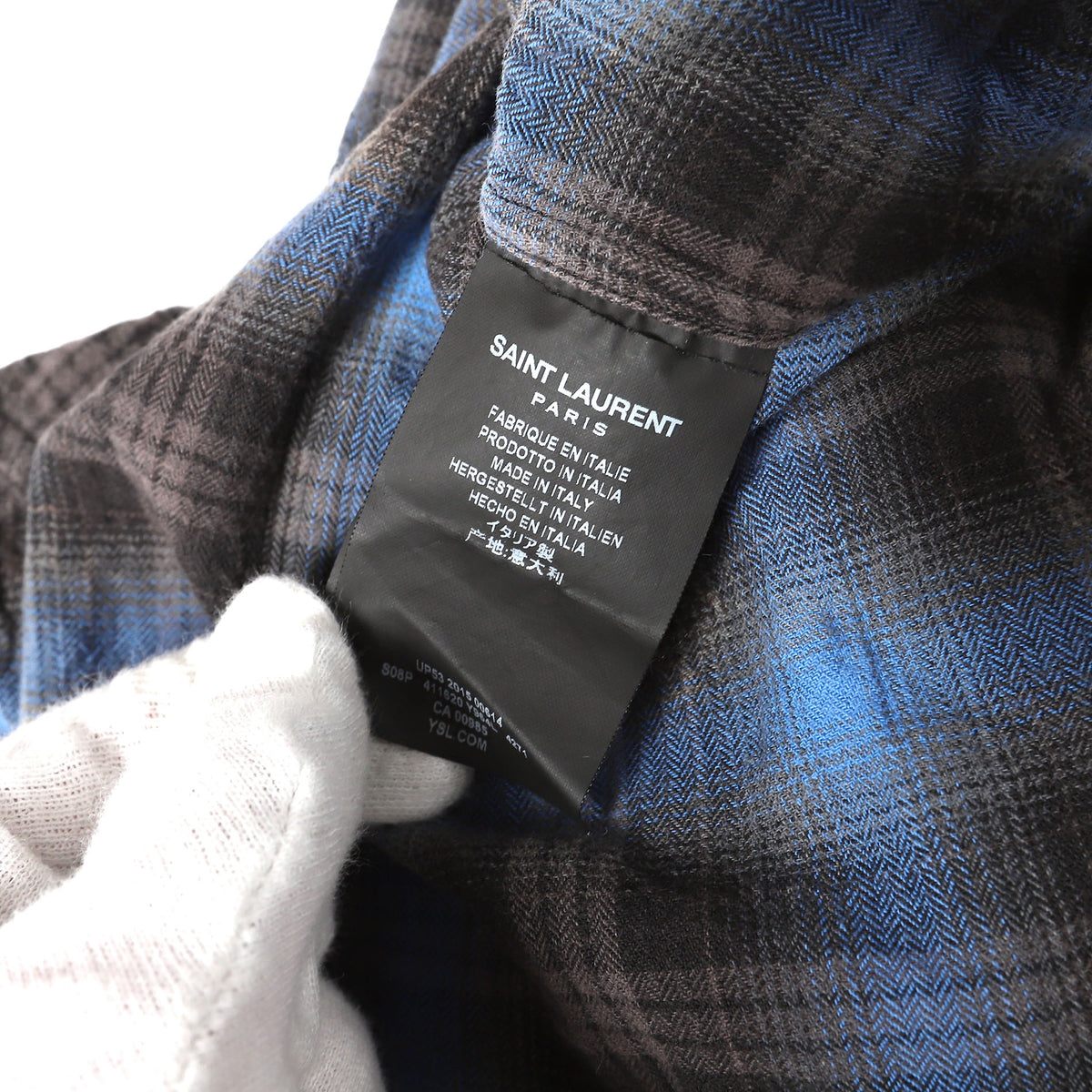 Saint Laurent SS16 Surf Sound Blue Bleached Flannel