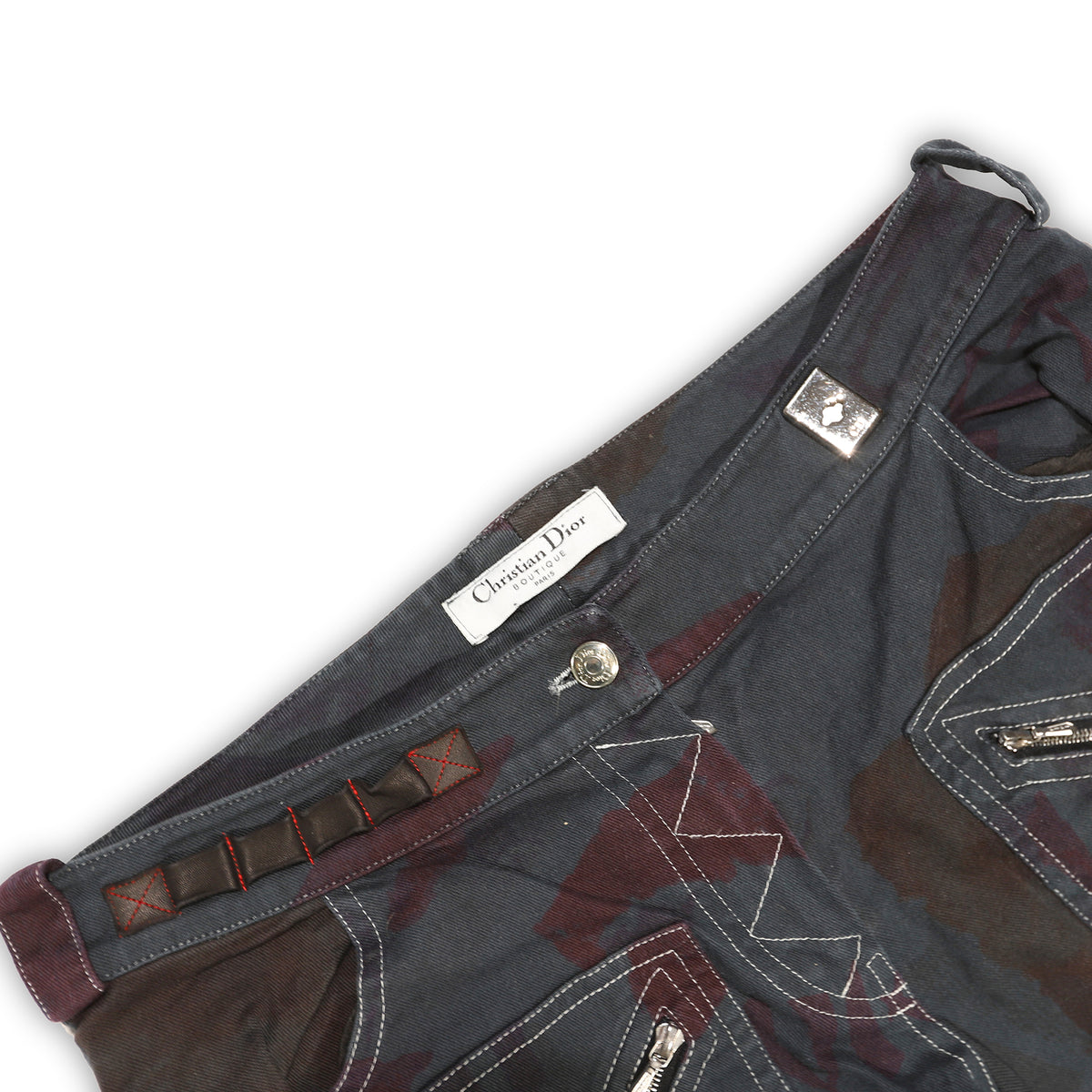 Christian Dior SS03 by John Galliano Fashion Victim Black Laced Cargo Pants