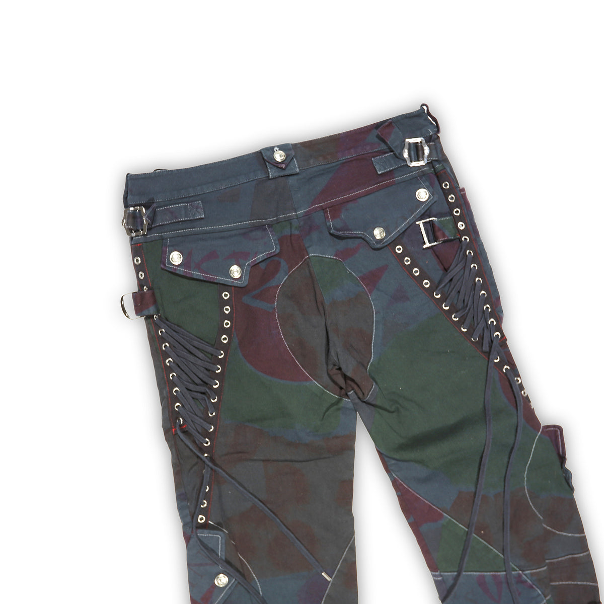 Christian Dior SS03 by John Galliano Fashion Victim Black Laced Cargo Pants