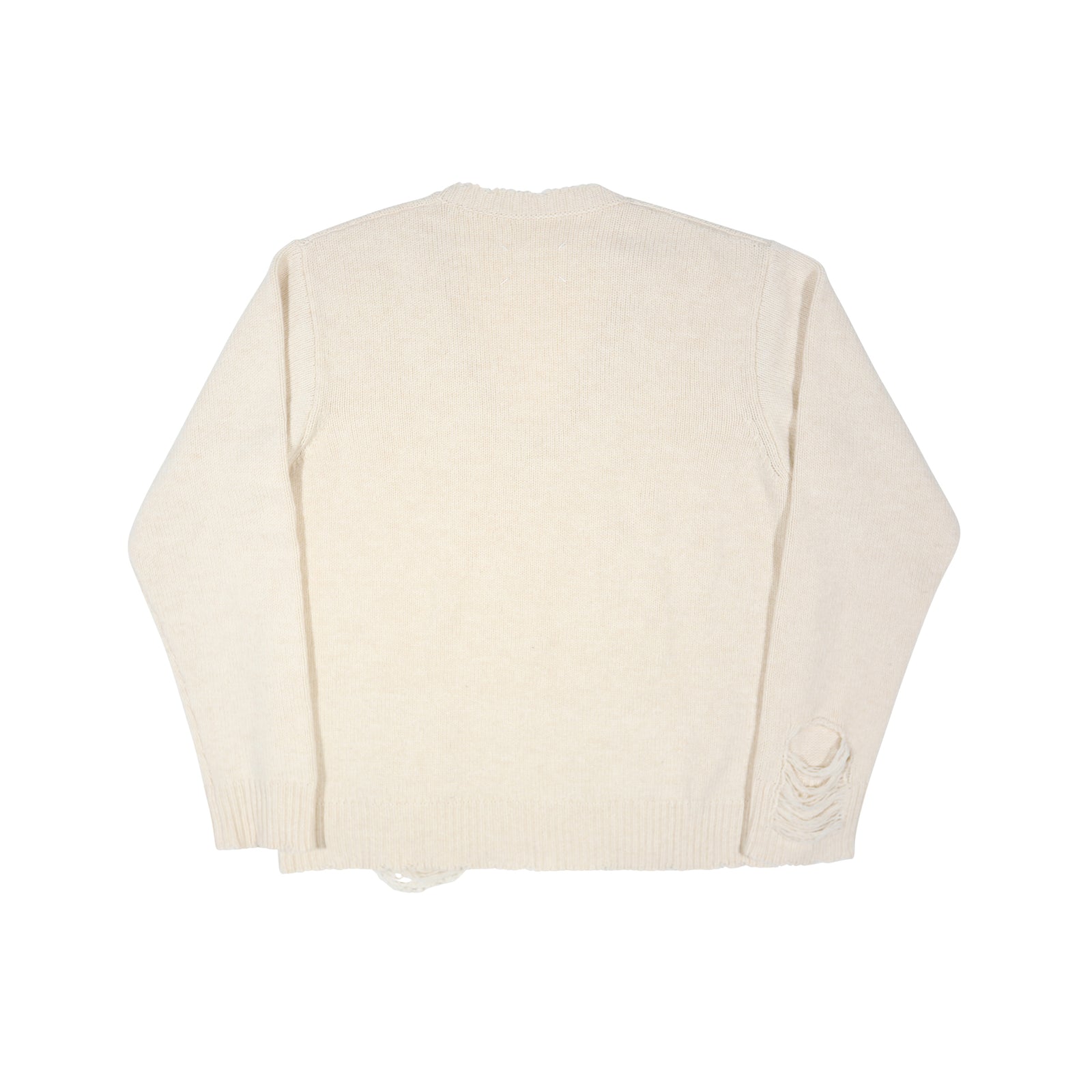 Maison Margiela FW19 Distressed V-Neck Knit Sweater
