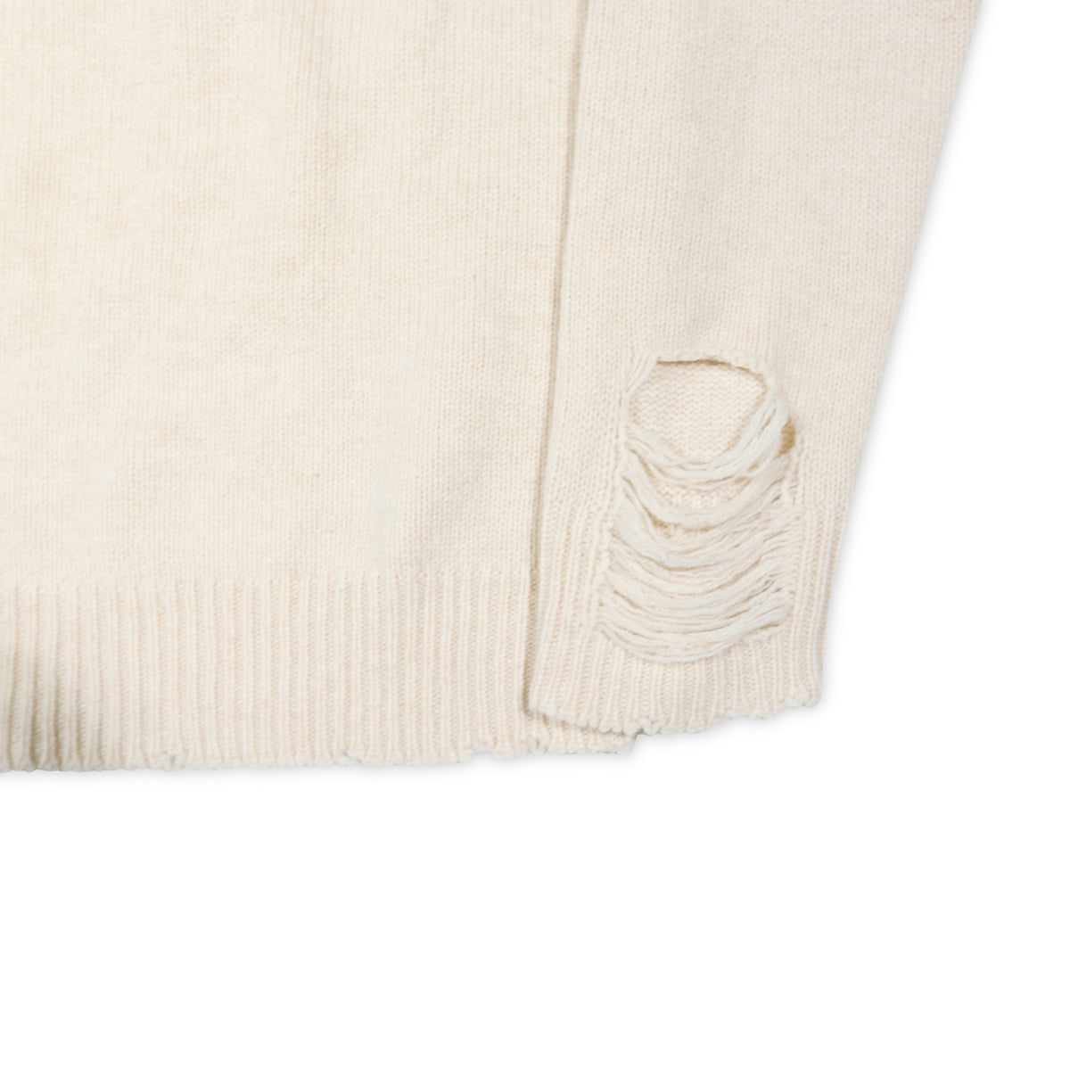 Maison Margiela FW19 Distressed V-Neck Knit Sweater