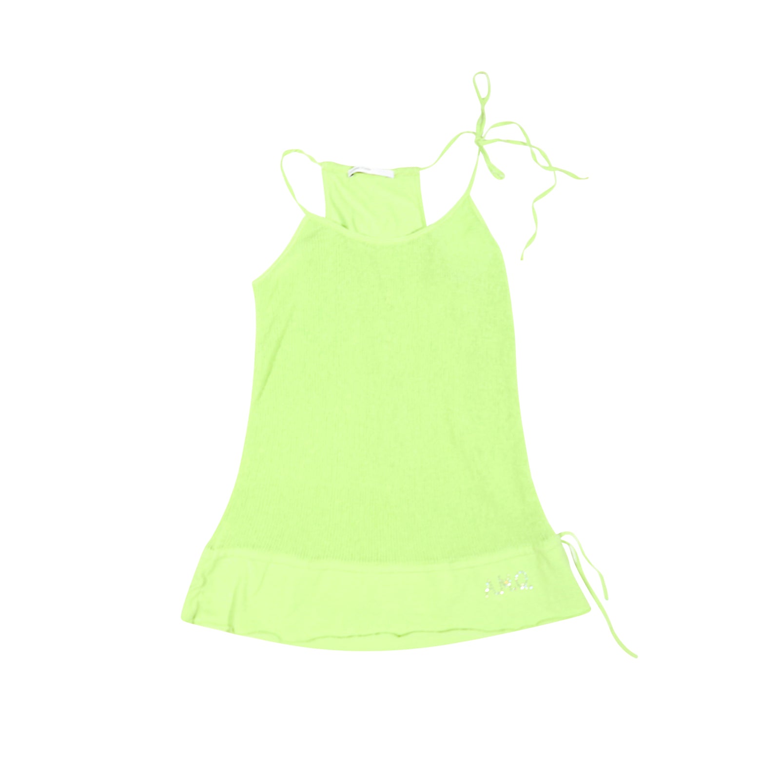 Alexander McQueen 90s Neon Green Swarovski Embellished Knit Top