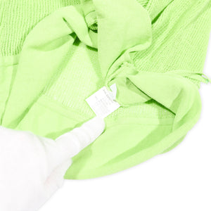 Alexander McQueen 90s Neon Green Swarovski Embellished Knit Top